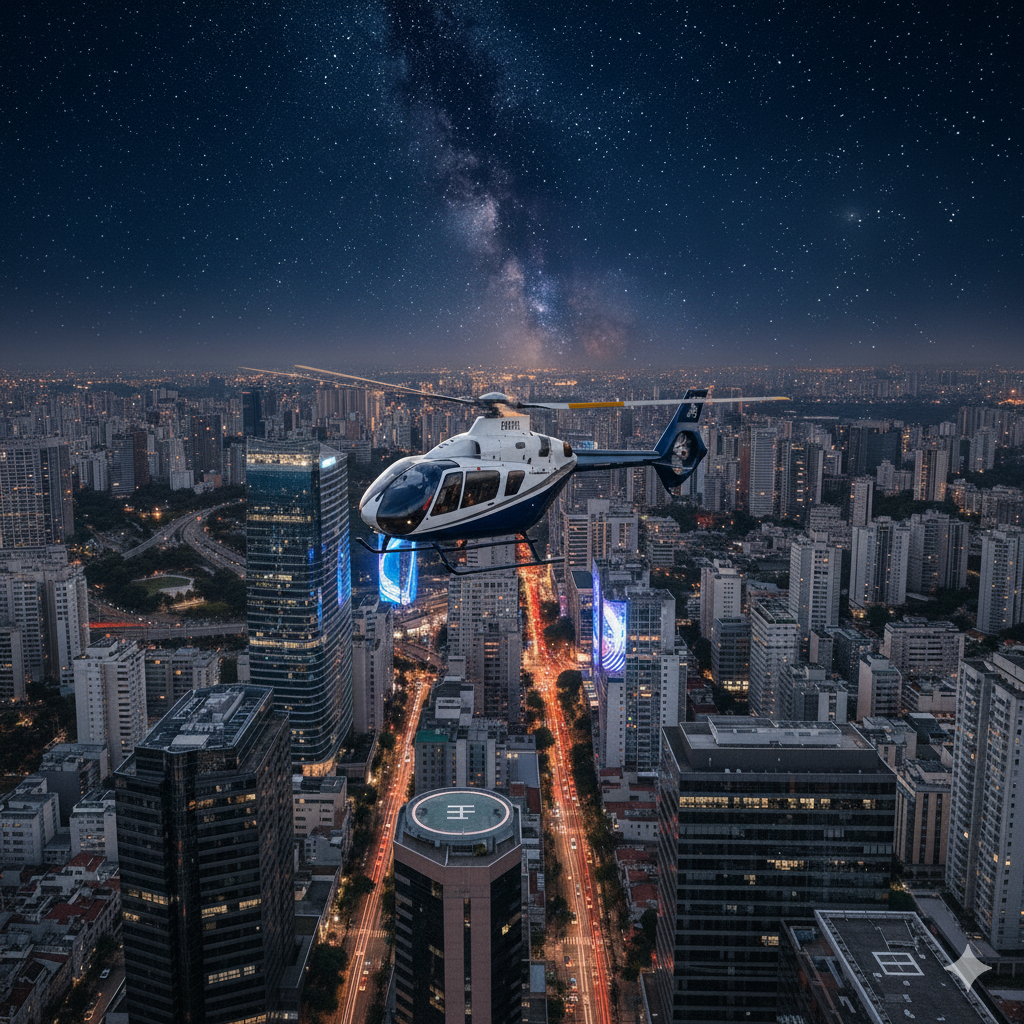 Helicópteros estão dominando o polo econômico da capital Paulista.