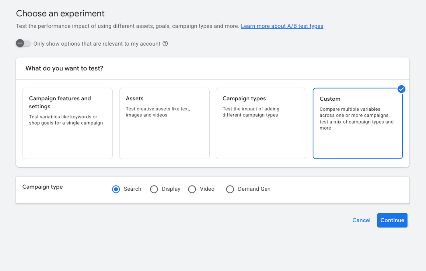 How Google Ads experiments work