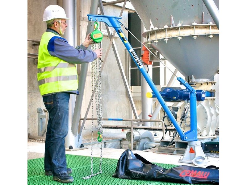 Dismountable, transportable aluminium jib crane