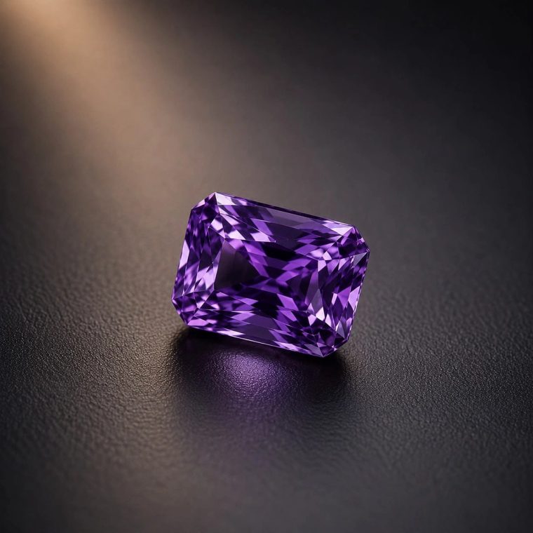 Purple spinel, radiant cut