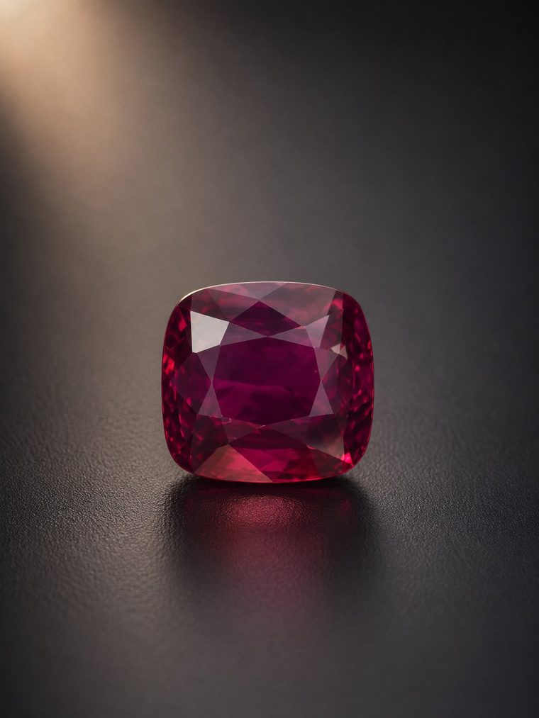 Ruby, cushion cut