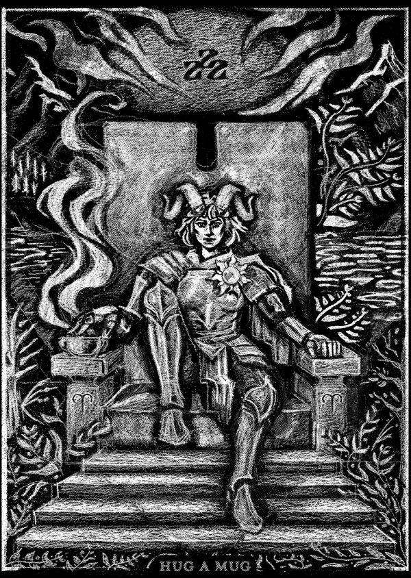 Hug a Mug - Aries Tarot Illustration