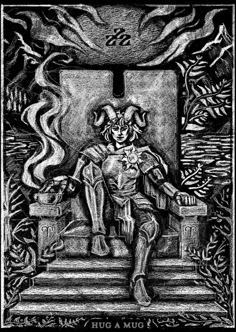 Hug a Mug - Aries Tarot Illustration