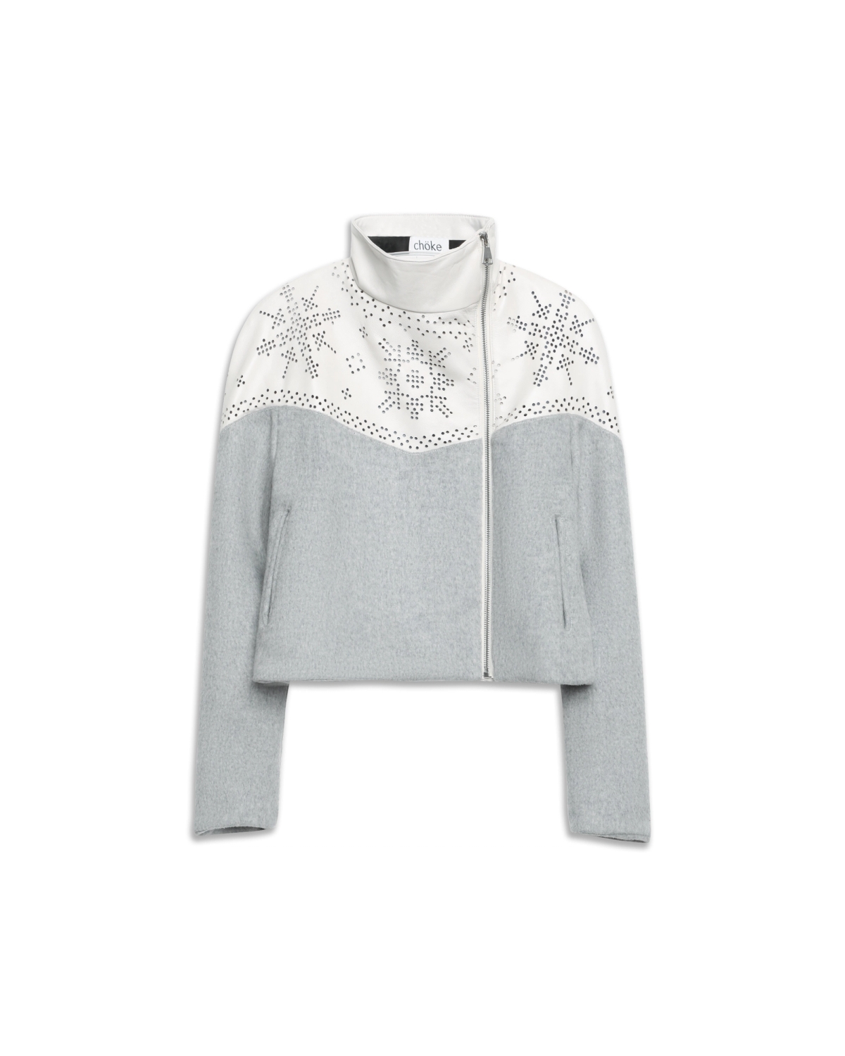 chöke Nordic  Leather Jacket in Grey