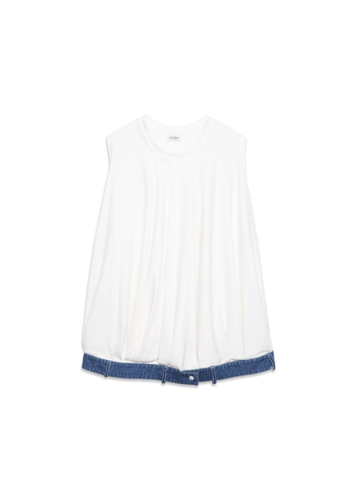 chöke Jersey Dress with Denim waist band