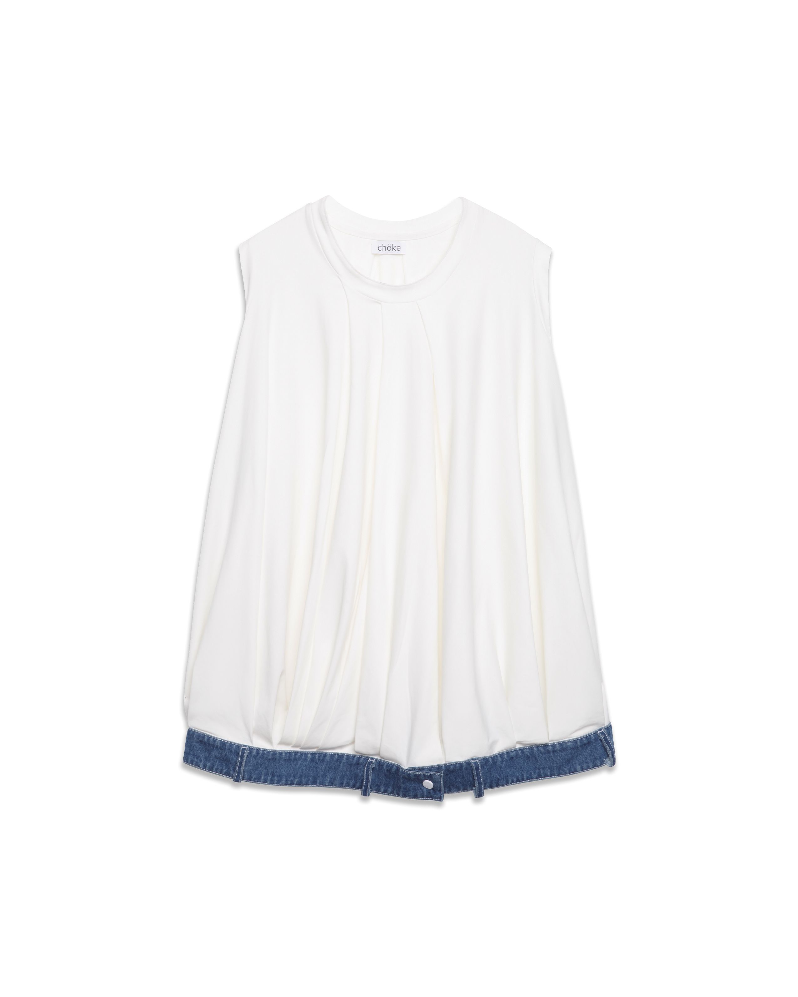 chöke Jersey Dress with Denim waist band