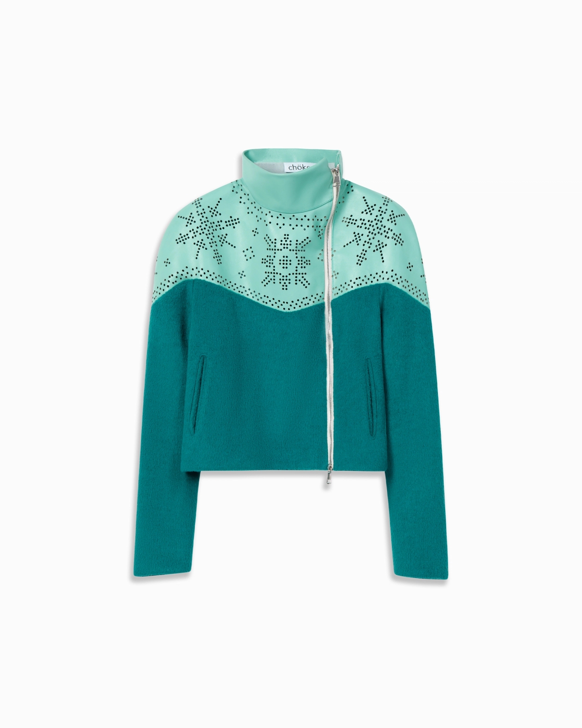 chöke Nordic Leather Jacket in teal
