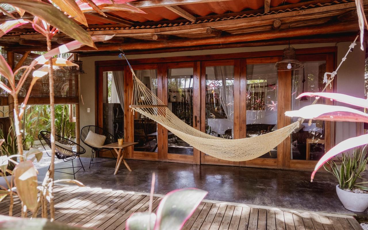 Terraza con hamaca en Santa Teresa