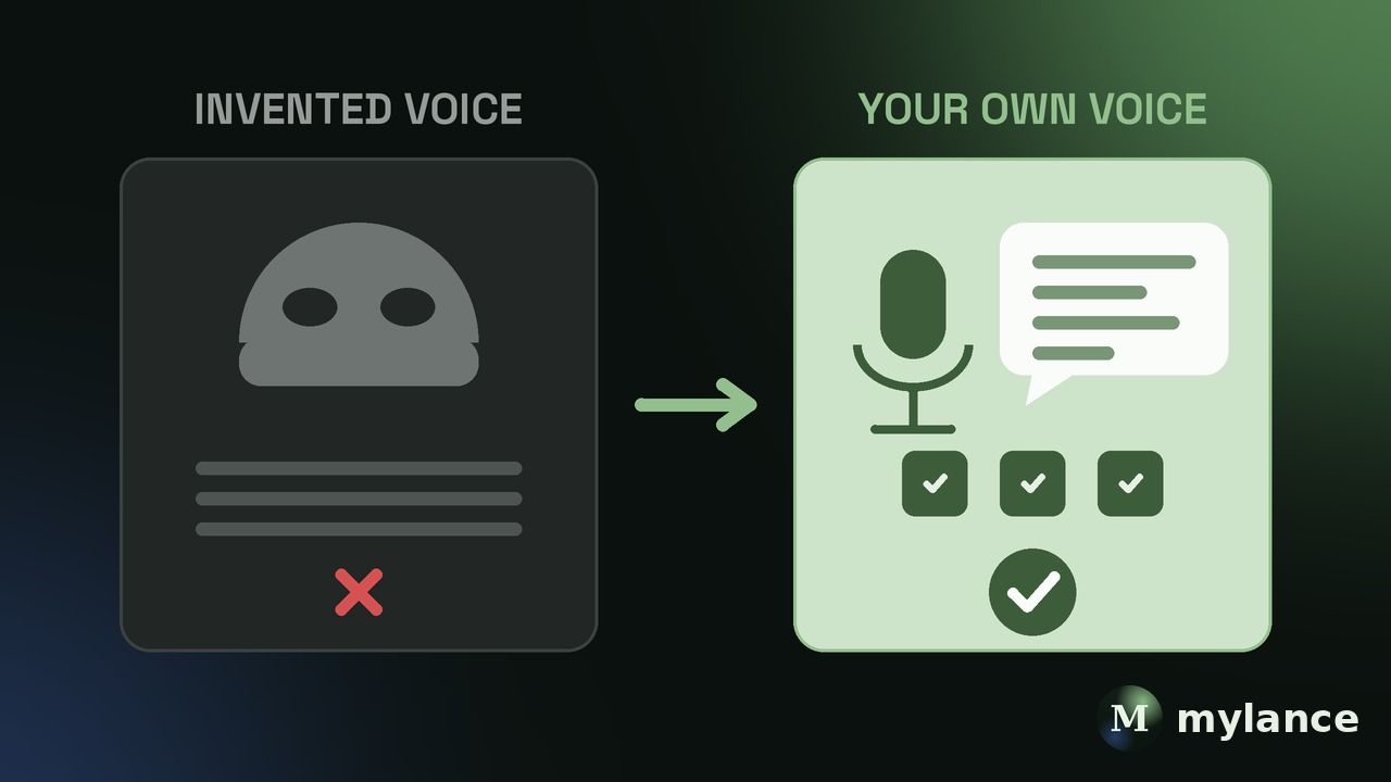Before vs after: a ghostwriter inventing a voice for the founder versus the founder's own first-person learnings shipped three times a week.