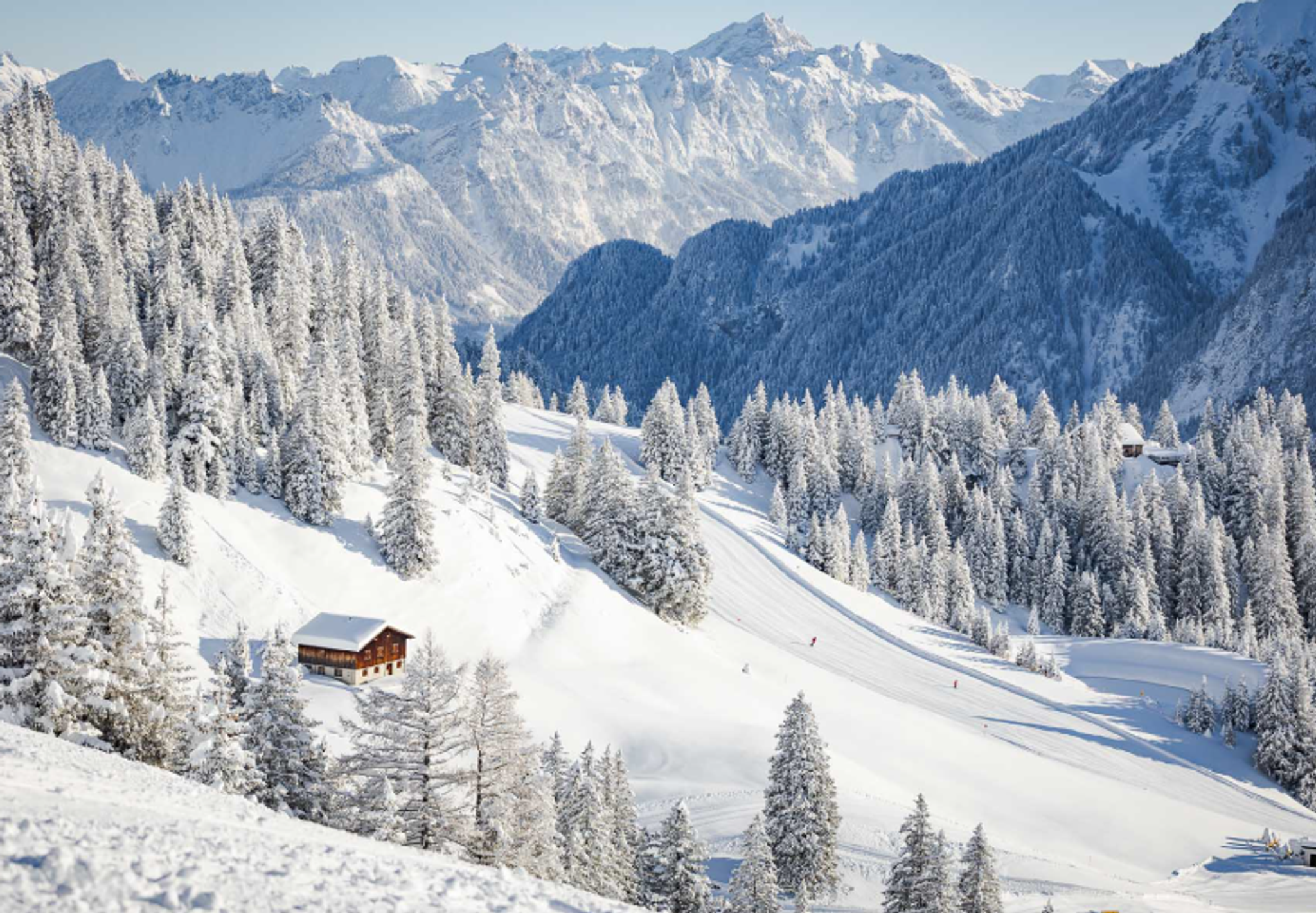 verschneite Berglandschaft im Brandnertal