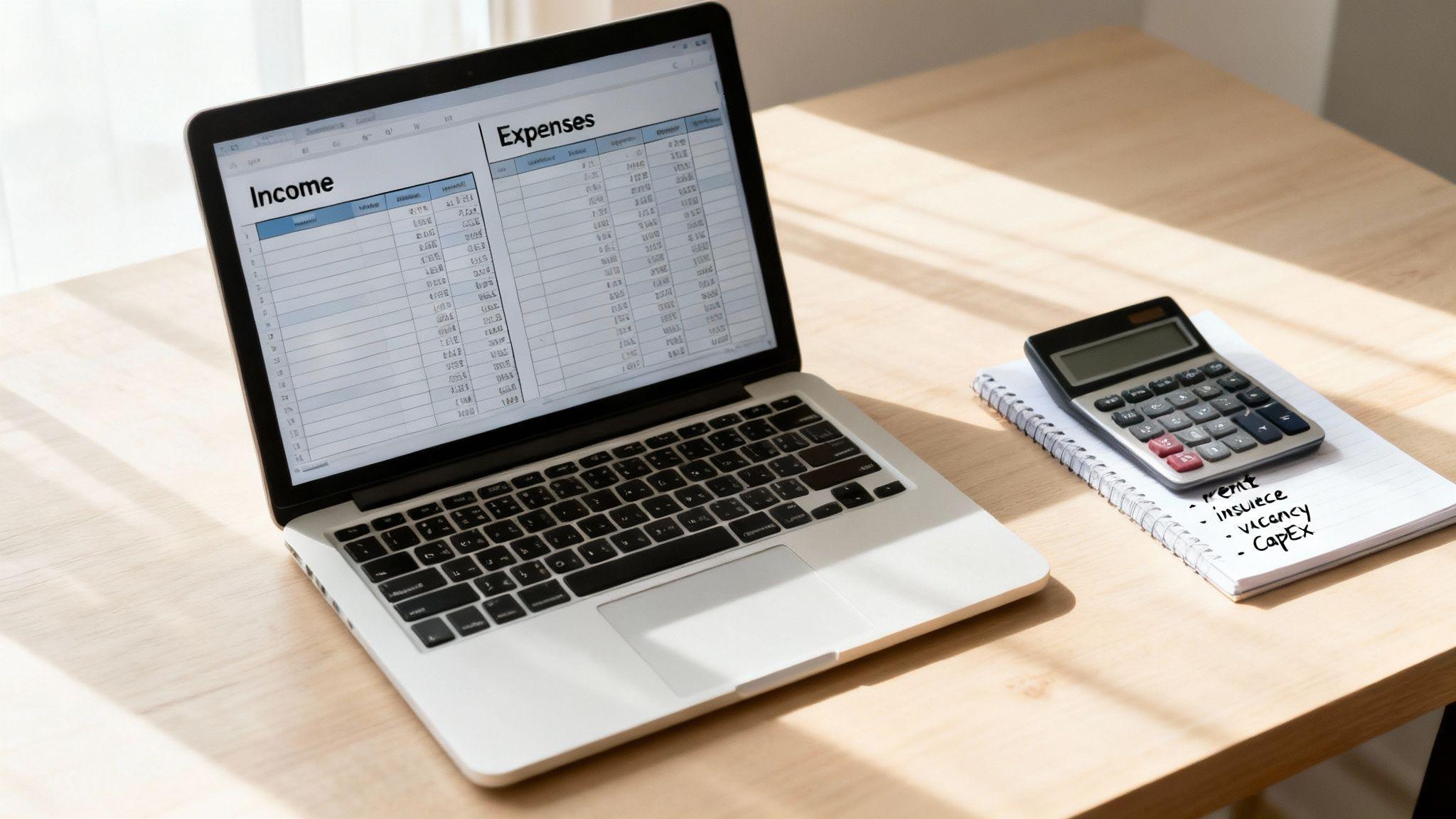 Rental property investor reviewing property management pricing and operating expenses