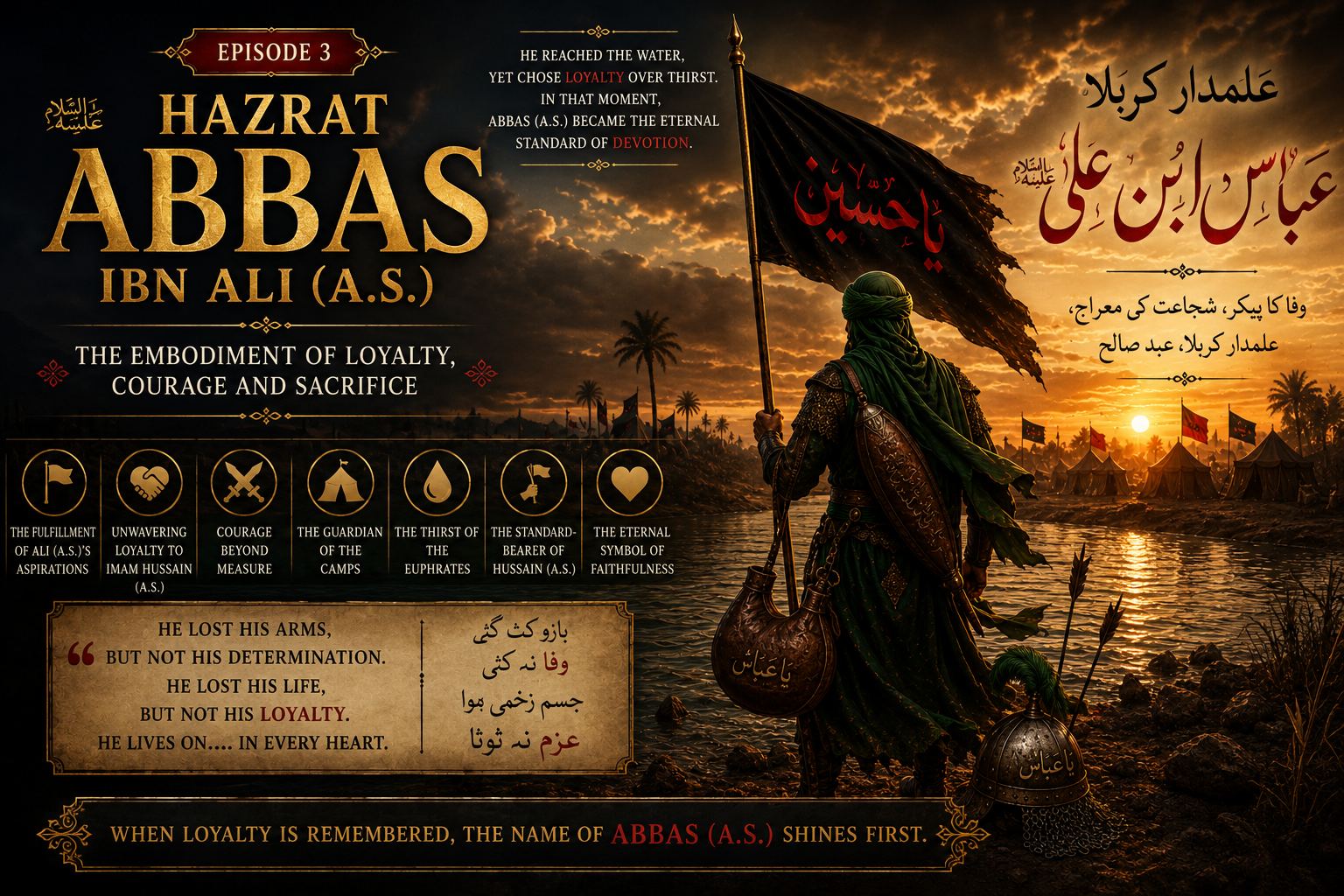 Hazrat Abbas ibn Ali (A.S.) – The Embodiment of Loyalty, Courage, and Sacrifice