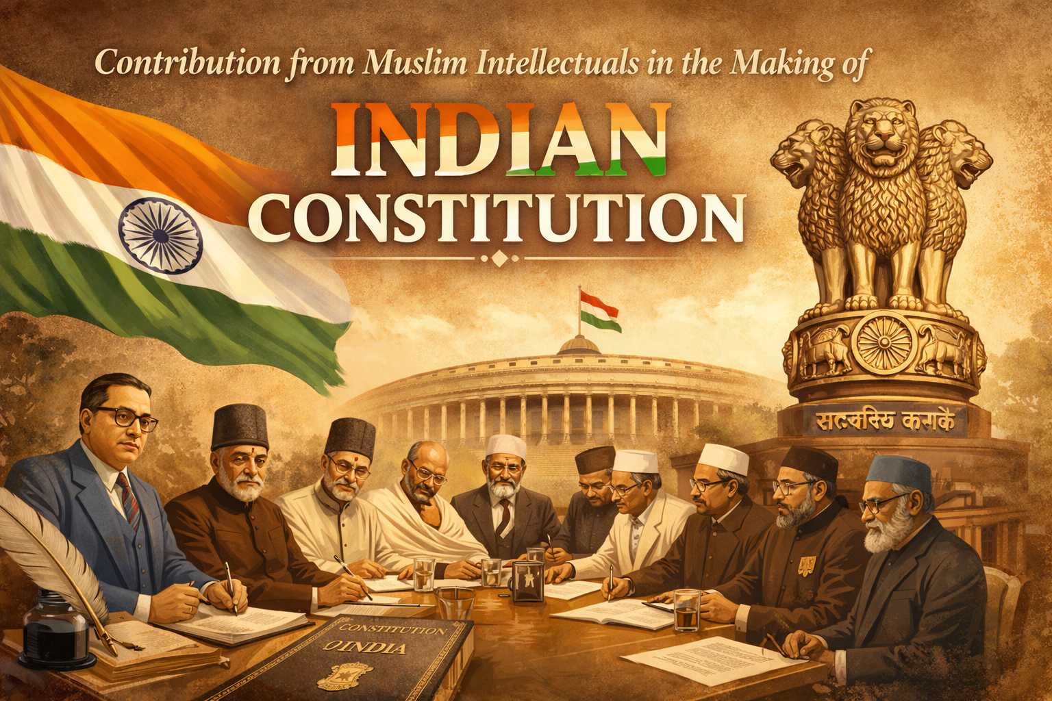 26 جنوری بنیادی دستور کی تشکیل اور اسکی تدوین میں مسلمانوں کا کردار 26 January Republic Day