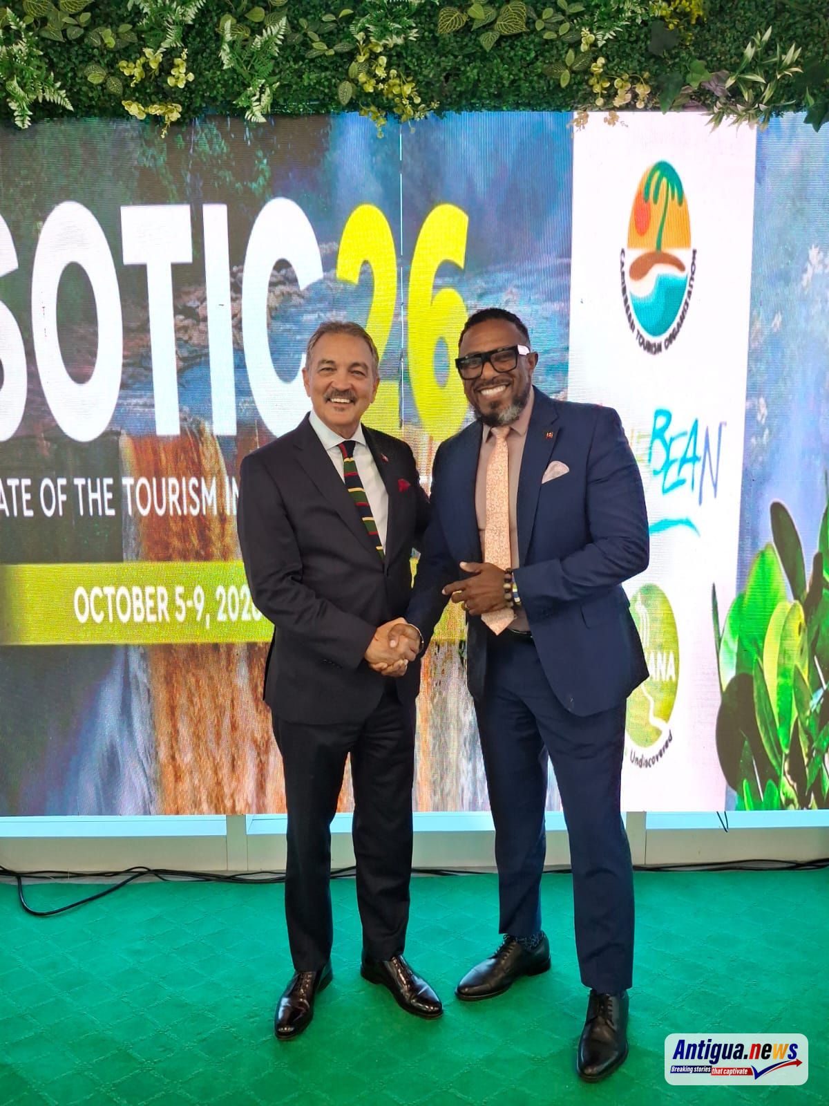 Incoming Chairman of the Caribbean Tourism Association Charles Fernandez and CEO of Tourism Authority Colin James