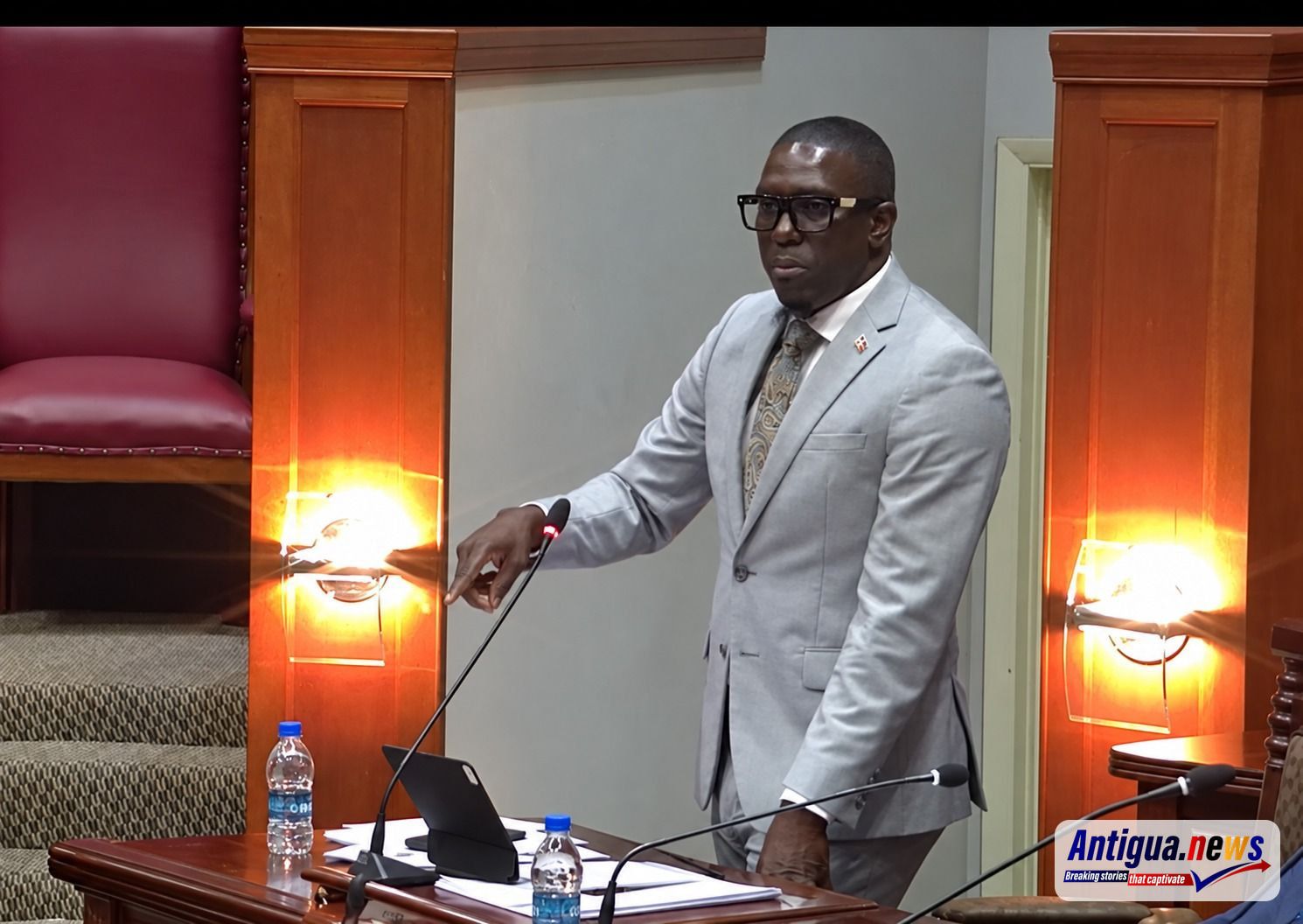 Image showing Opposition Leader Jamale Pringle speaking in Parliament