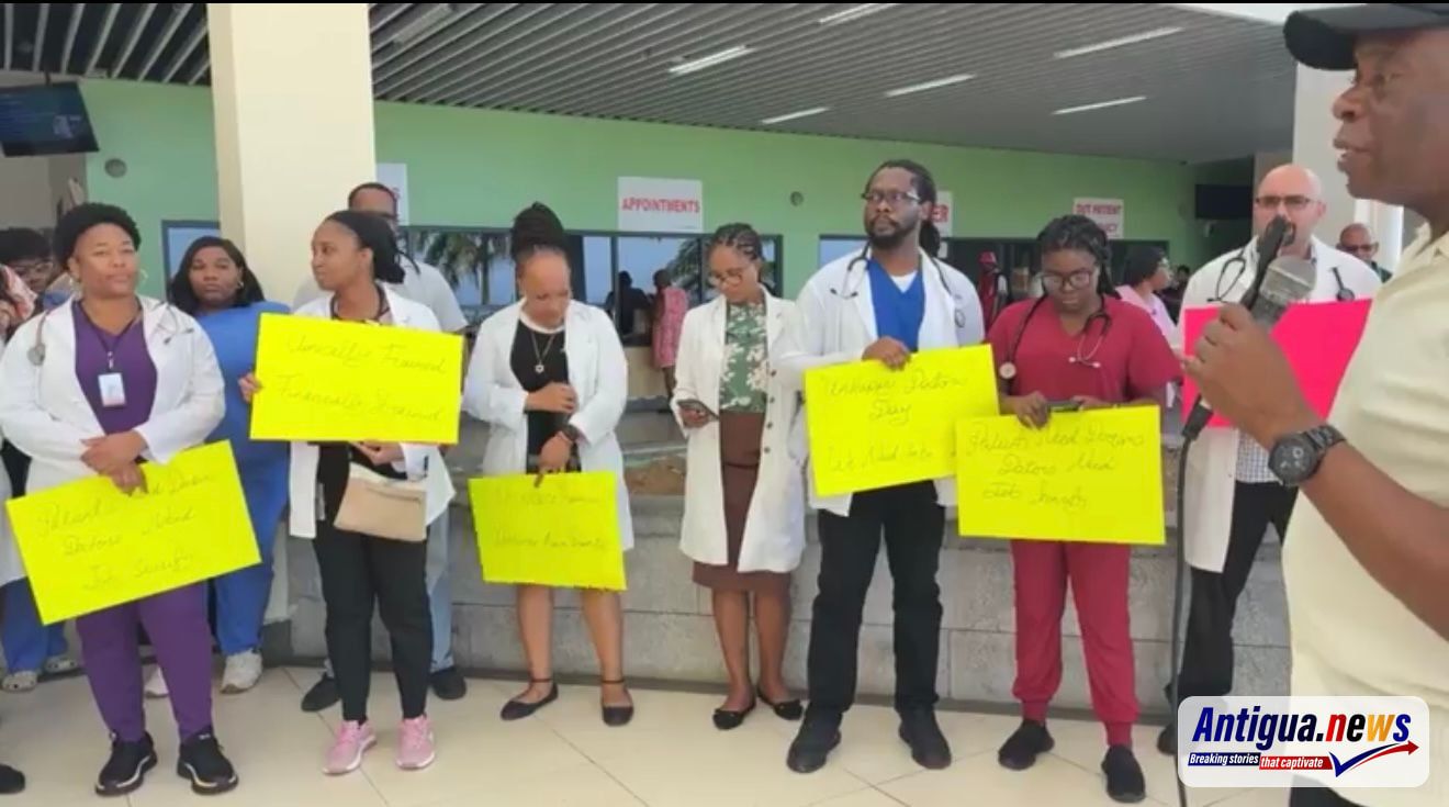 VIDEO: Doctors at Dominica China Friendship Hospital Stage Protest Outside Medical Facility