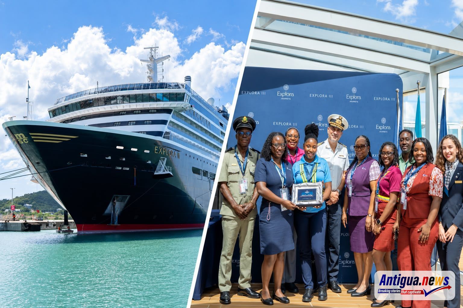 EXPLORA III Makes Maiden Call to Antigua Bringing 848 Cruise Passengers Ashore