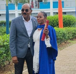 Prime Minister Gaston Browne and his sister Blondel