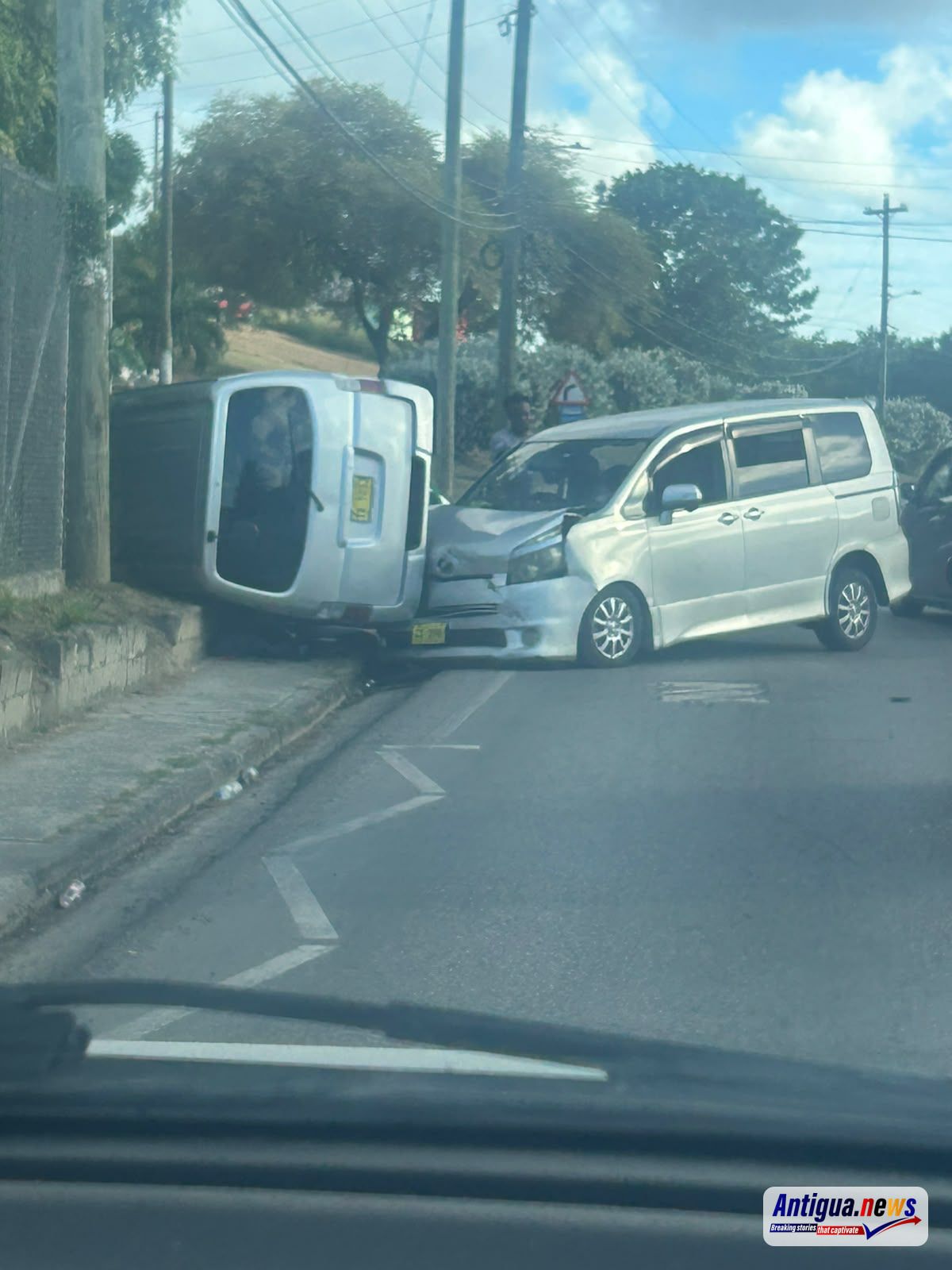 VIDEO: Two Hospitalised After Vehicle Overturns in Valley Road Collision