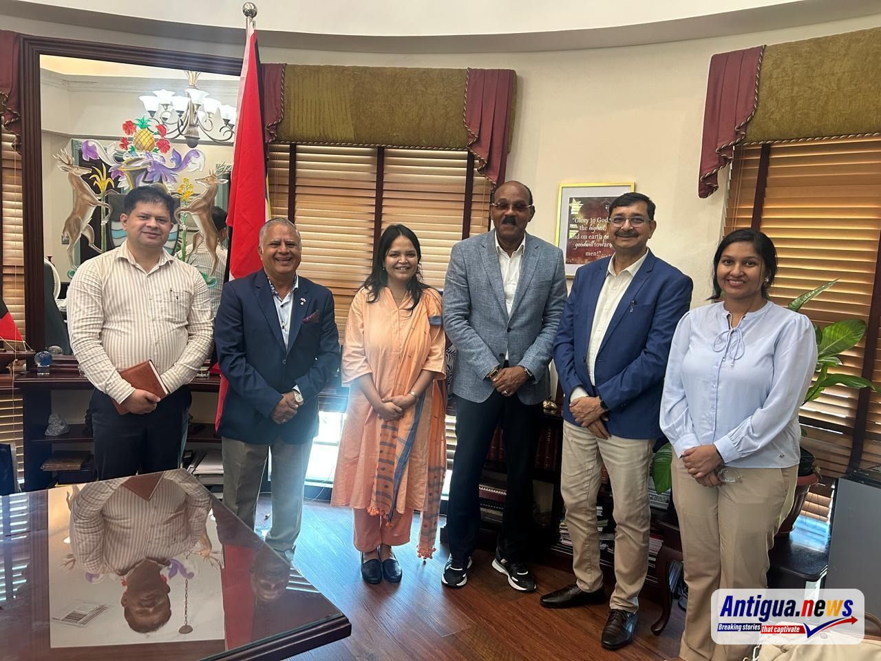 An Indian delegation met with Prime Minister Gaston Browne and others during their visit