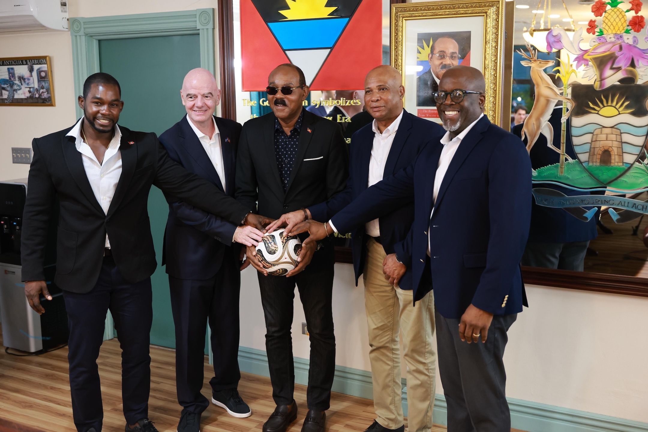  FIFA President Gianni Infantino met with Prime Minister Gaston Browne and other government officials 