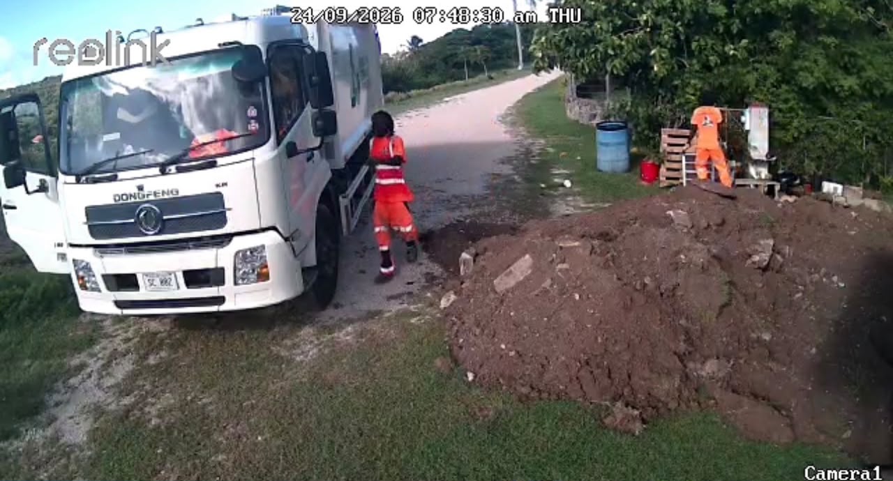 Garbage men collecting from persons yard