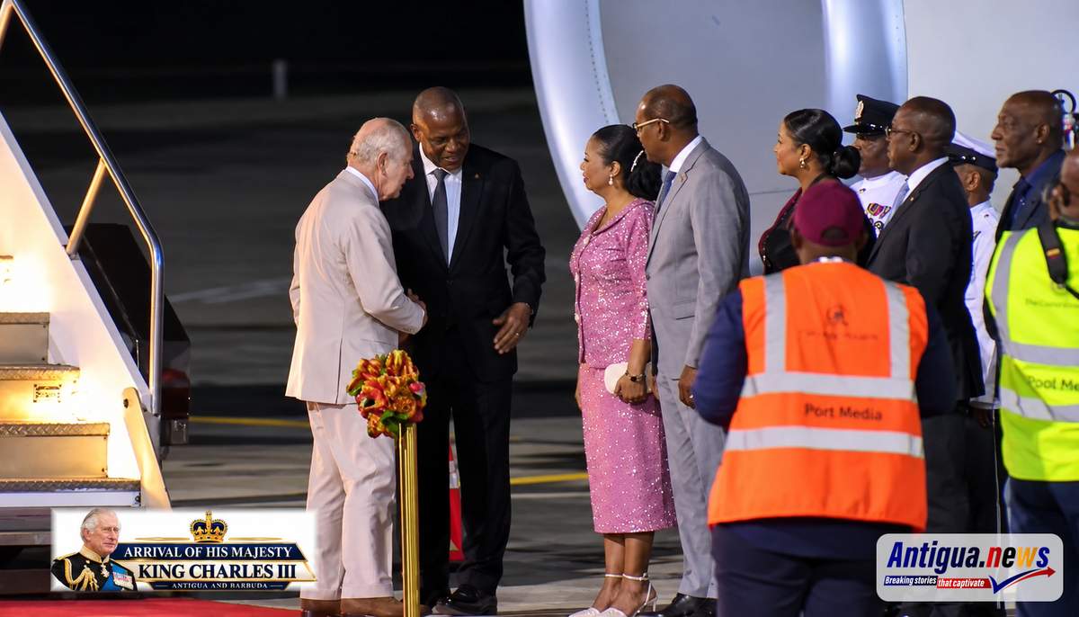 King Charles III arrives in Antigua and Barbuda for historic Royal Visit