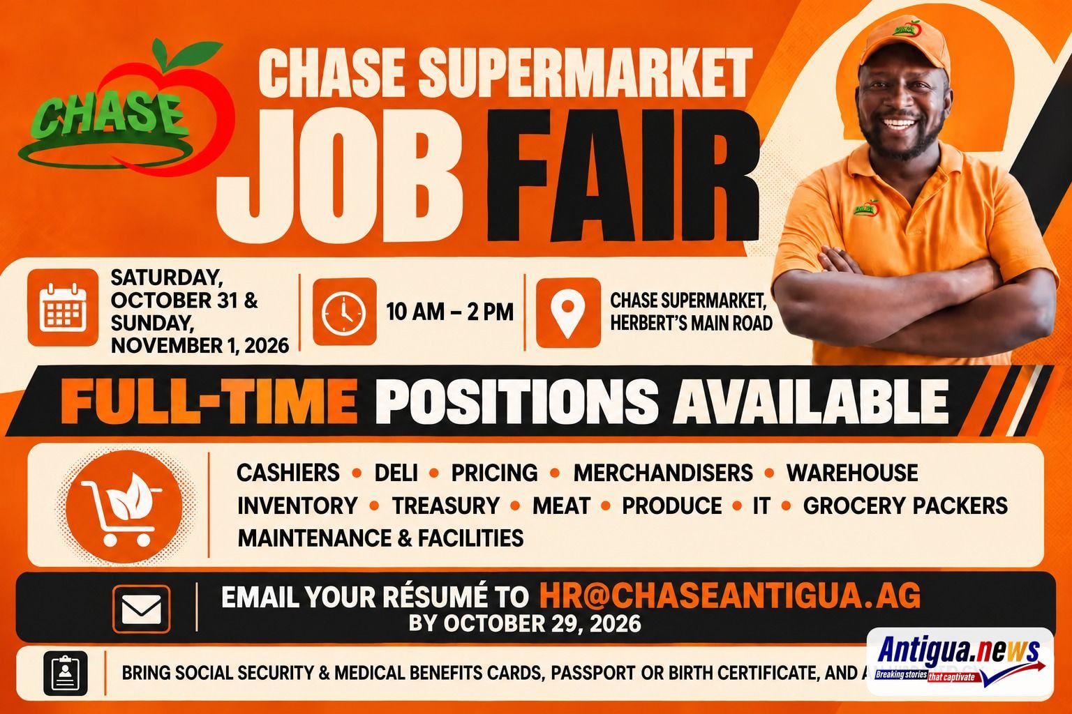Chase Supermarket to Host Two-Day Job Fair for Full-Time Positions