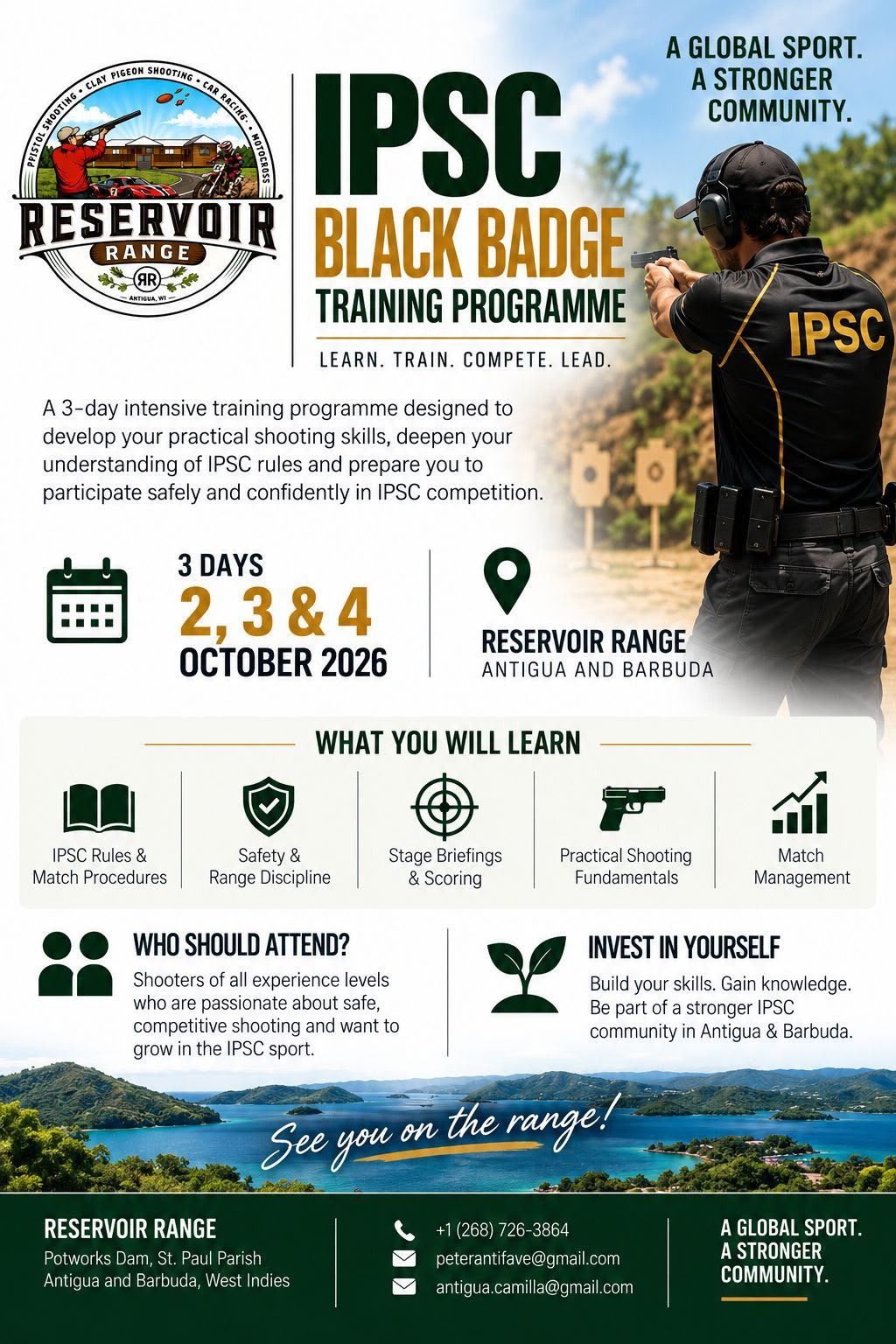 Regional IPSC Experts to Lead Firearm Safety and Skills Training in Antigua and Barbuda