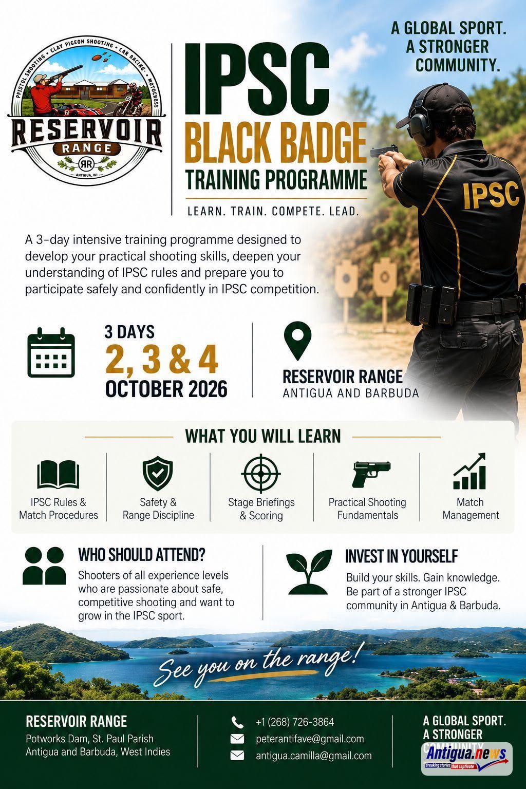 Regional IPSC Experts to Lead Firearm Safety and Skills Training in Antigua and Barbuda