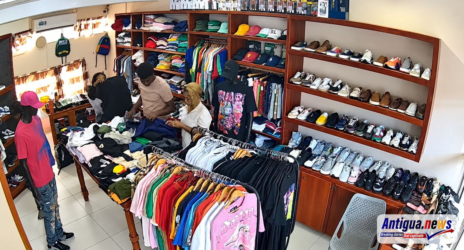 three women in shopping mall