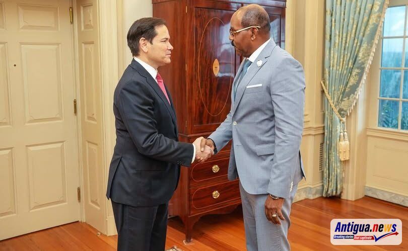 Antigua and Barbuda Prime Minister Gaston Browne and US US Secretary of State Marco Rubio 