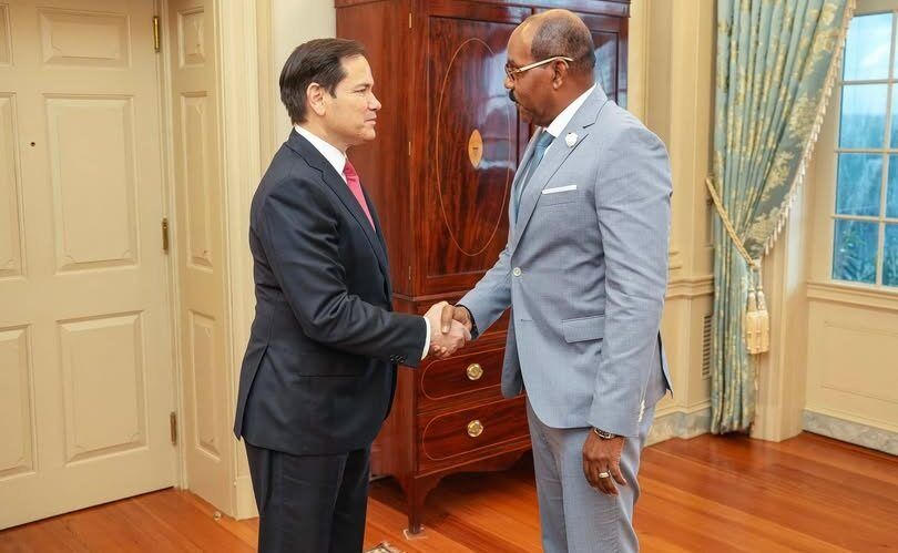 Antigua and Barbuda Prime Minister Gaston Browne and US US Secretary of State Marco Rubio 