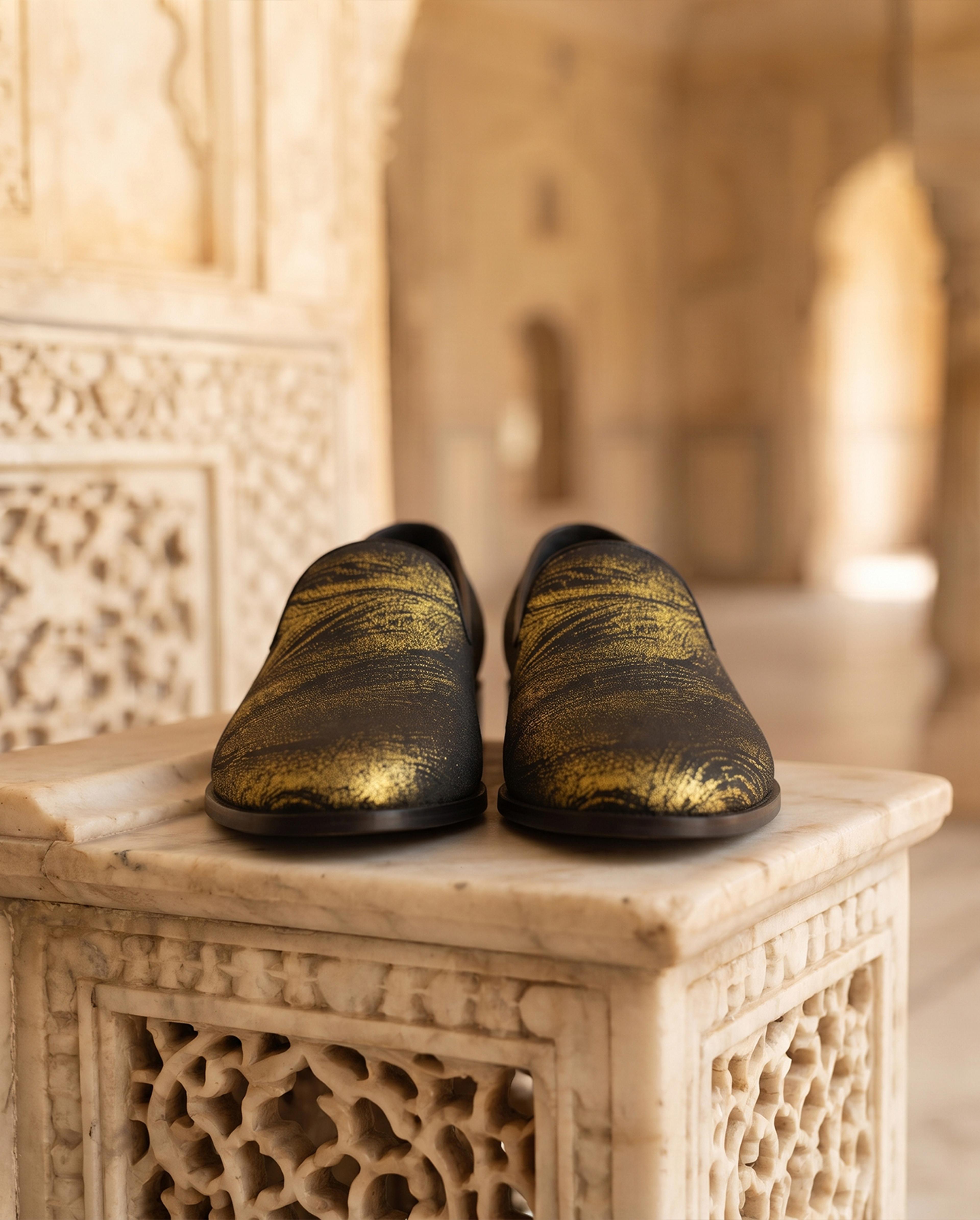 Gilded Obsidian Metallic Loafers - Thumbnail 2
