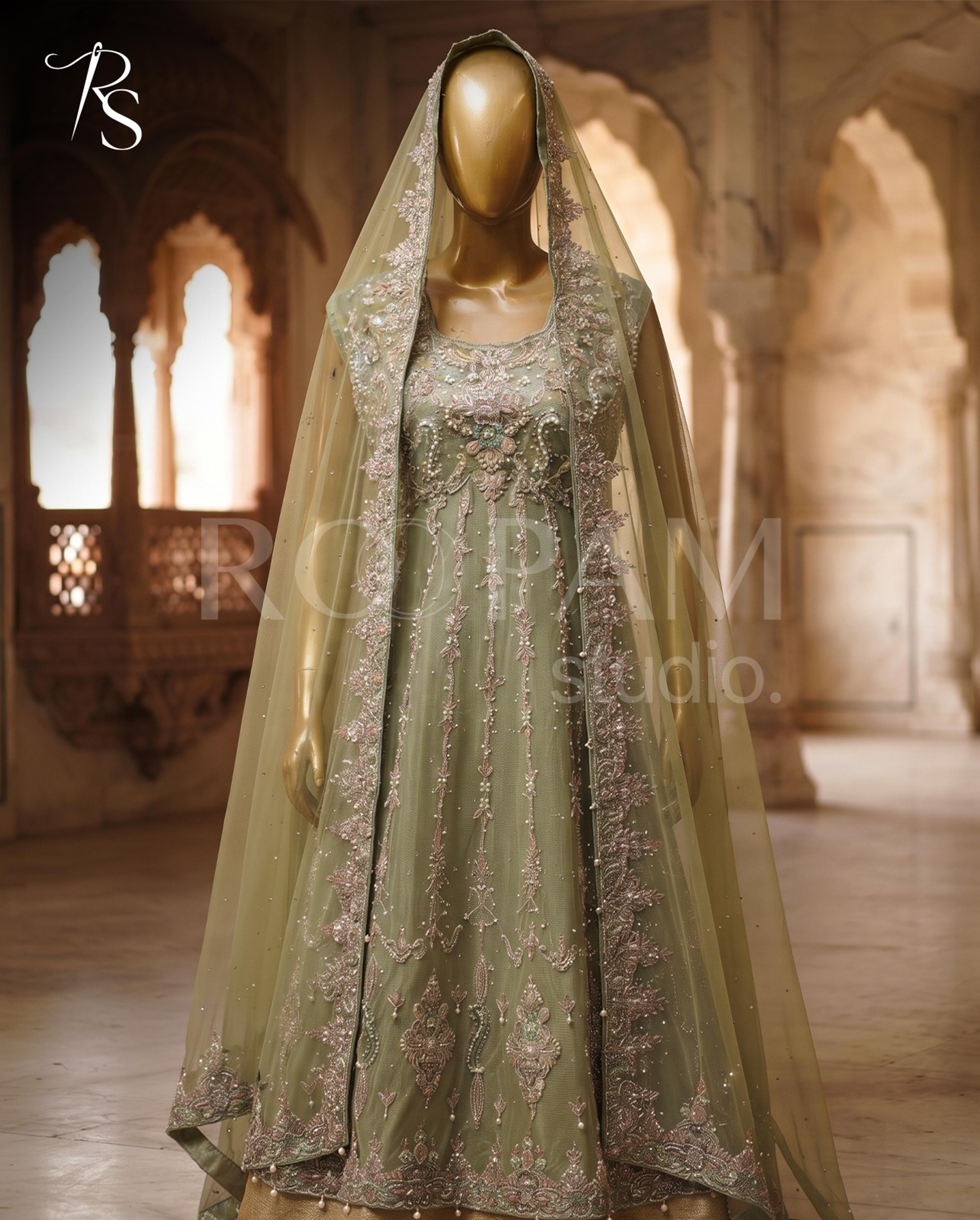 Sage Green Serenade Walima Maxi - Thumbnail 3