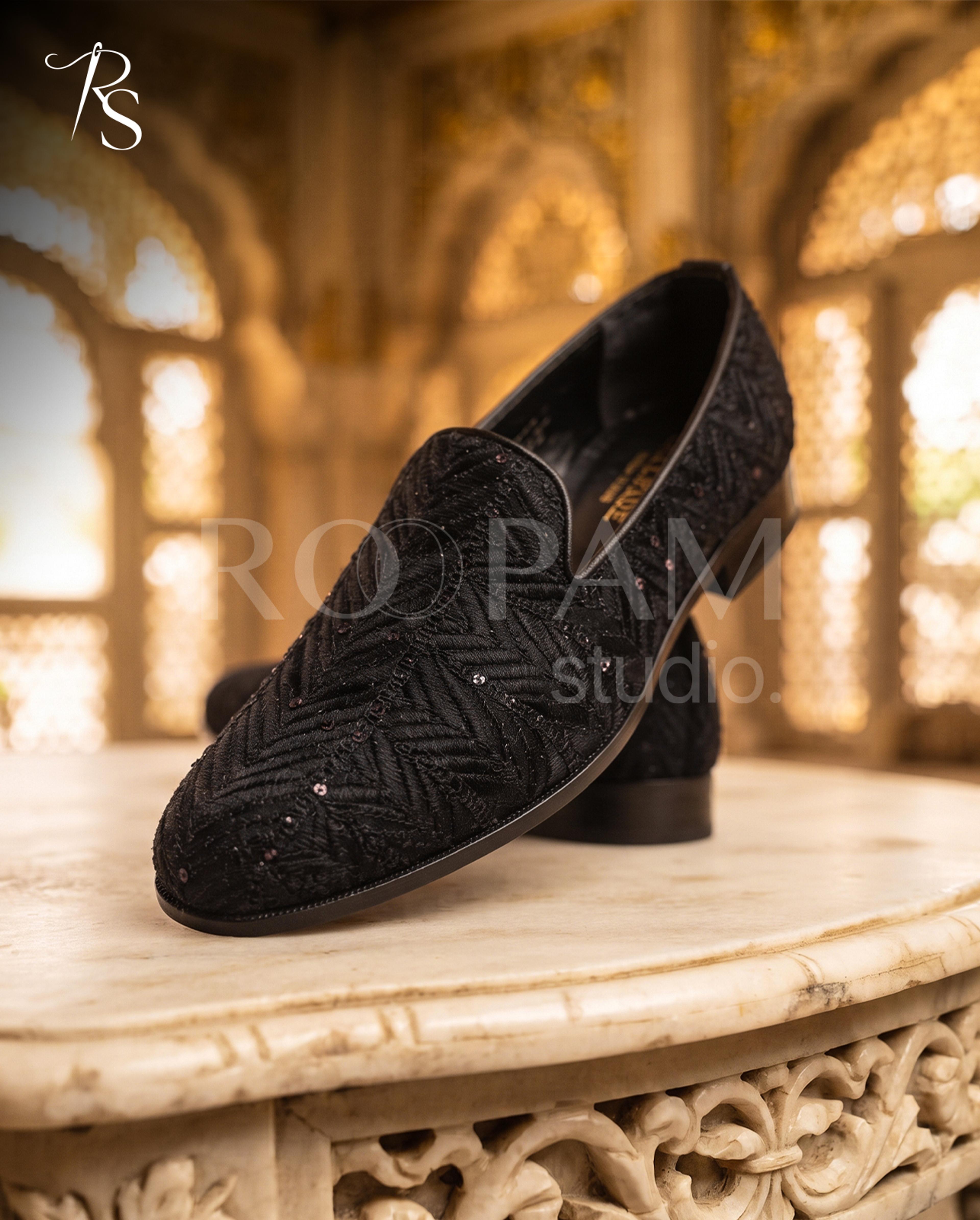 Midnight Chevron Embroidered Loafers - Thumbnail 2