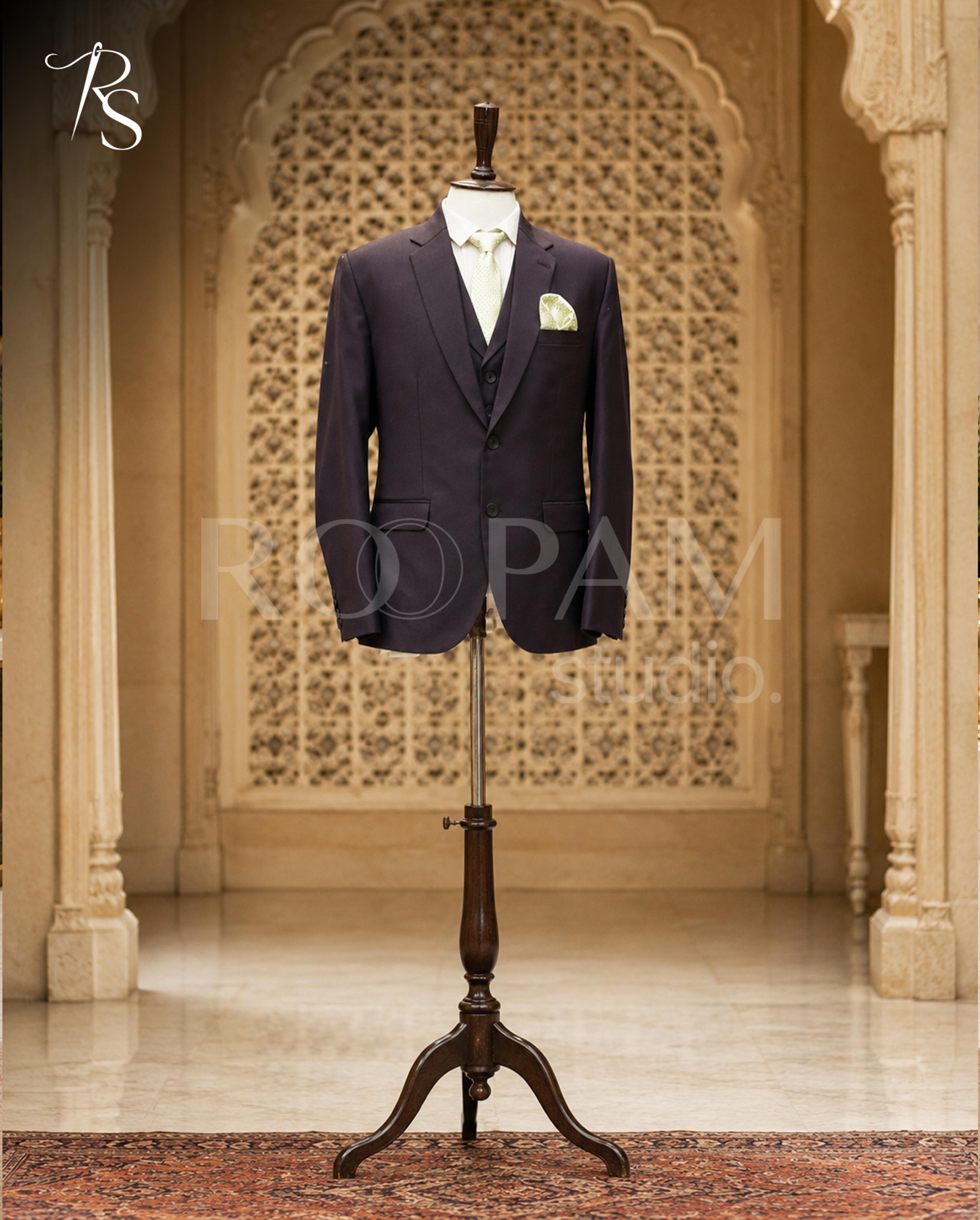 Premium Dark Brown 3-Piece Suit (Pant Coat) - Thumbnail 4