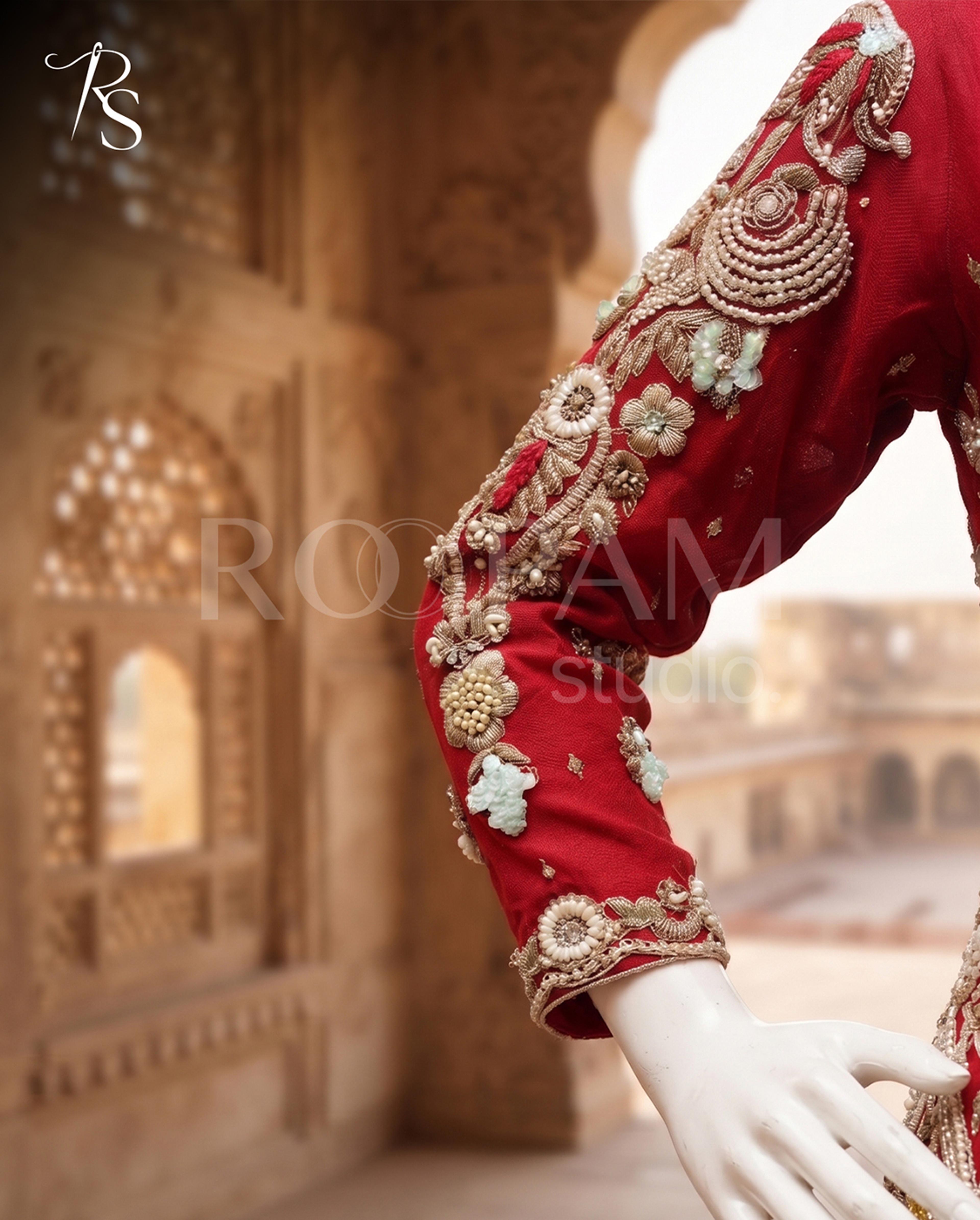 Regal Heirloom Zardozi Bridal Lehenga - Thumbnail 4