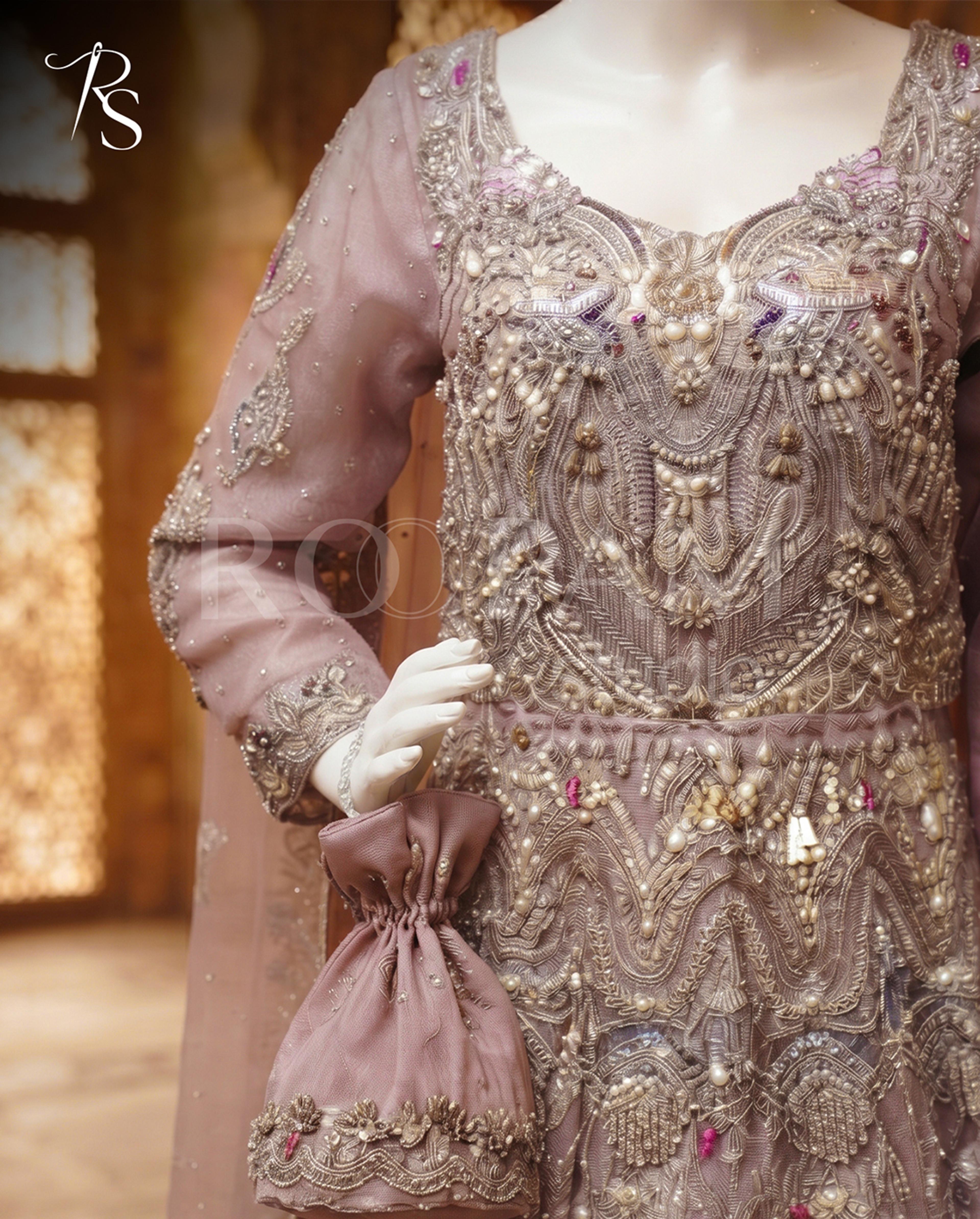 Blushing Rose Zardozi Walima Maxi - Thumbnail 4