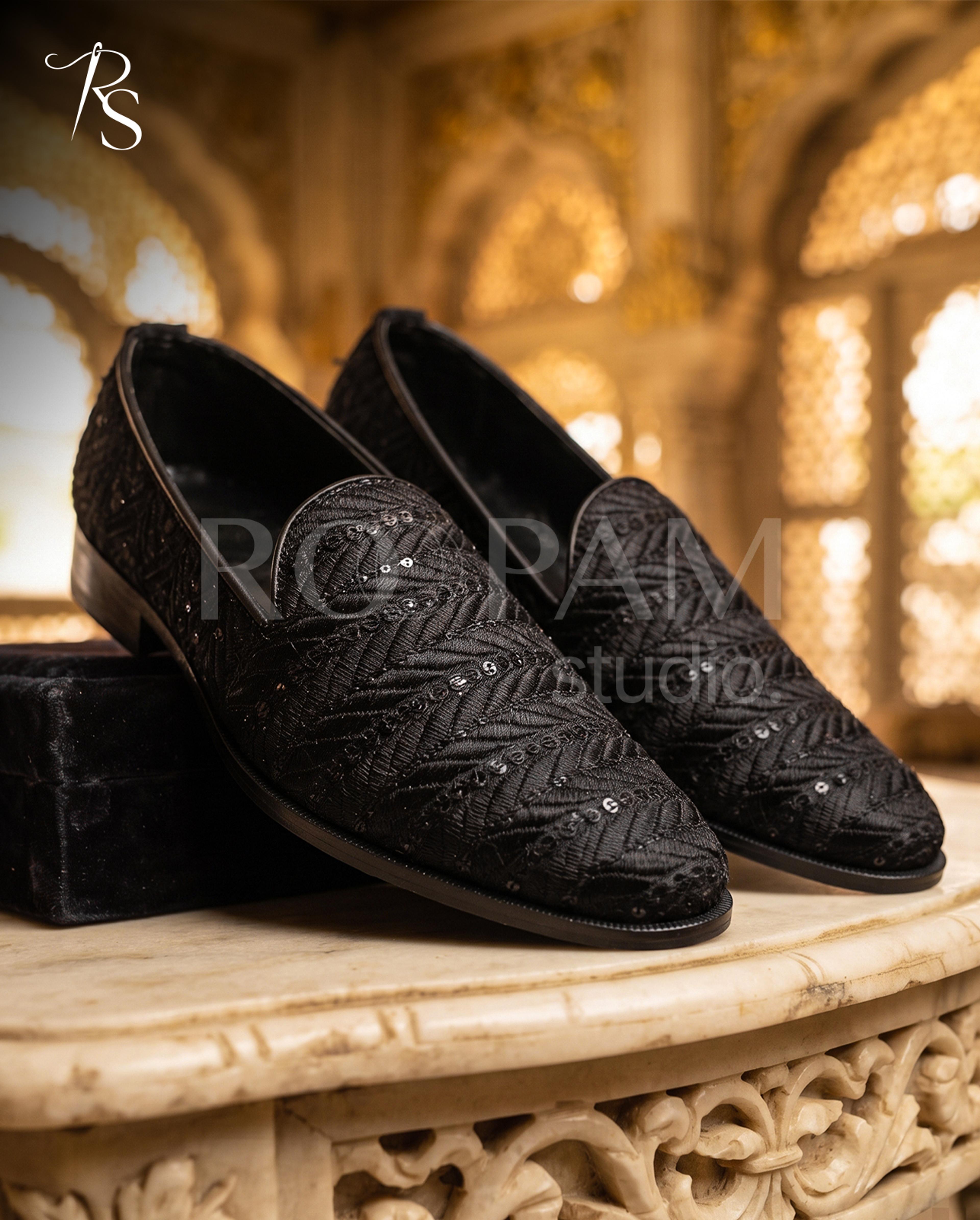 Midnight Chevron Embroidered Loafers - Thumbnail 3