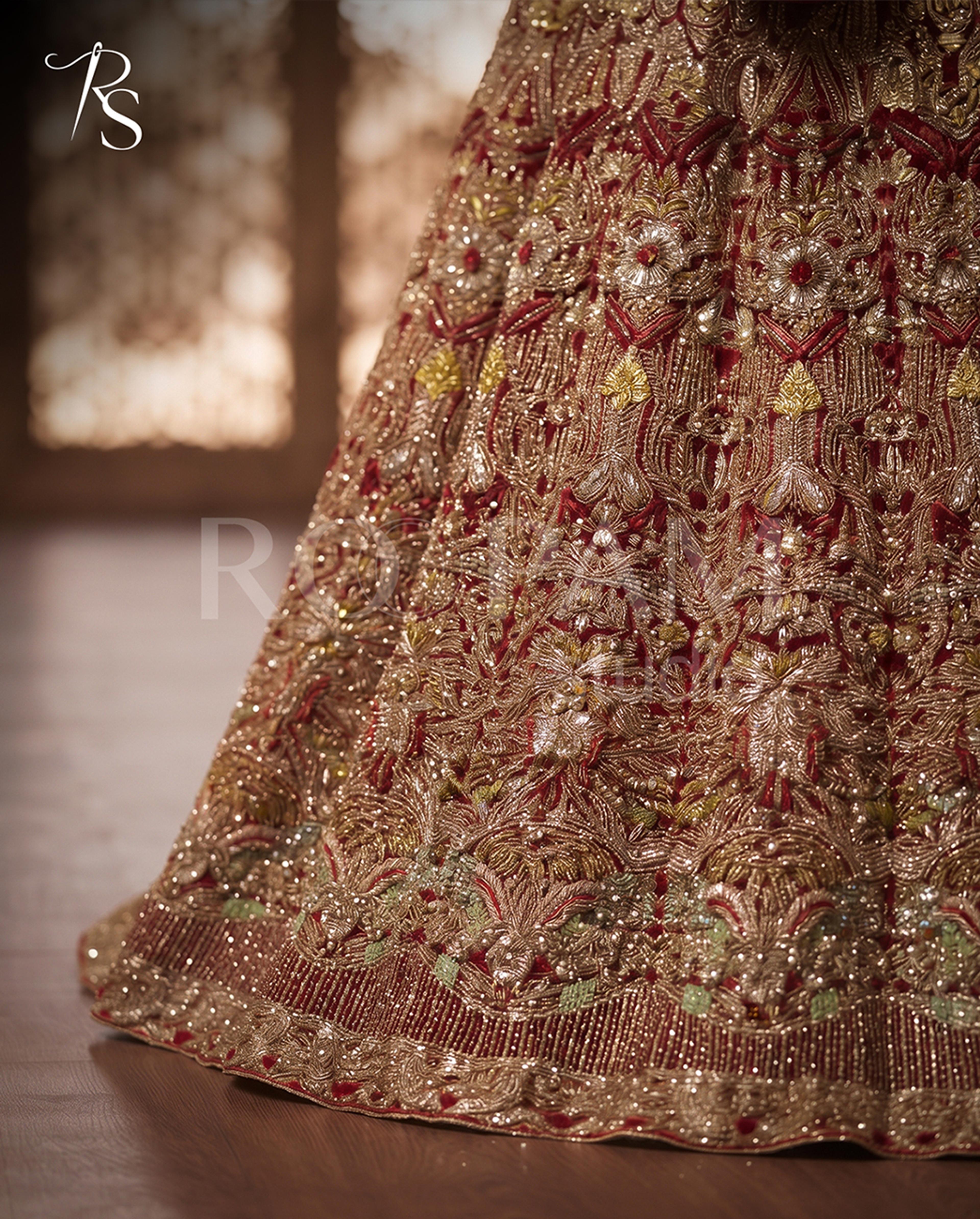 Regal Heirloom Zardozi Bridal Lehenga - Thumbnail 3