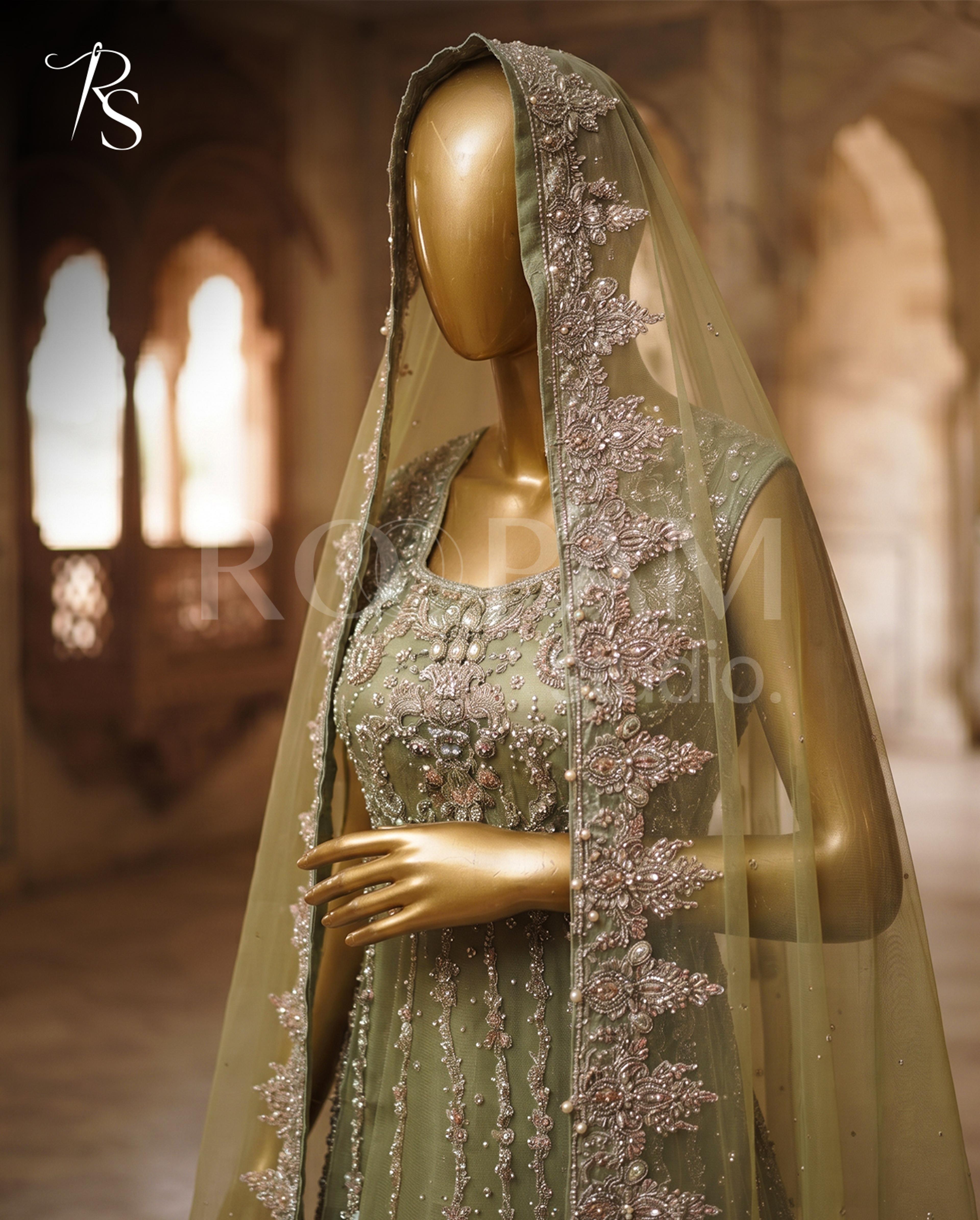 Sage Green Serenade Walima Maxi - Thumbnail 4