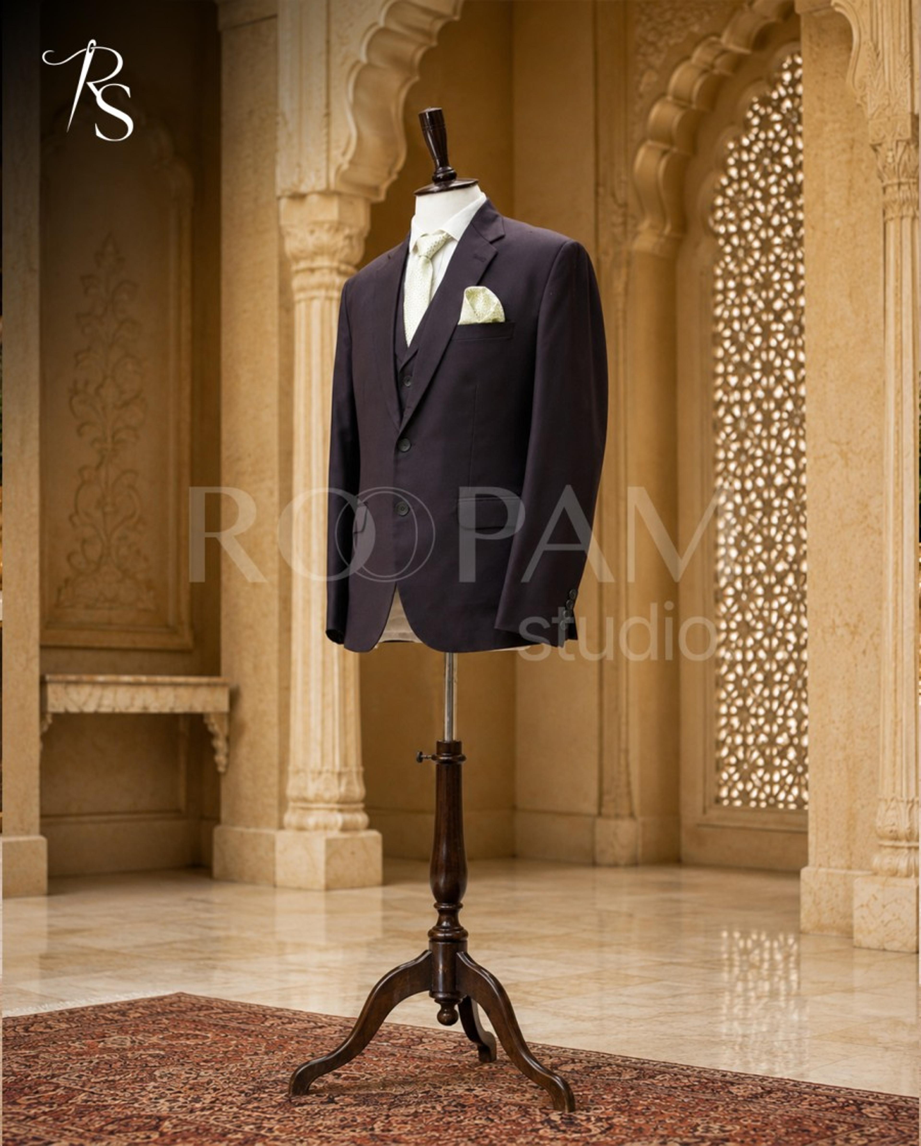 Premium Dark Brown 3-Piece Suit (Pant Coat) - Thumbnail 2