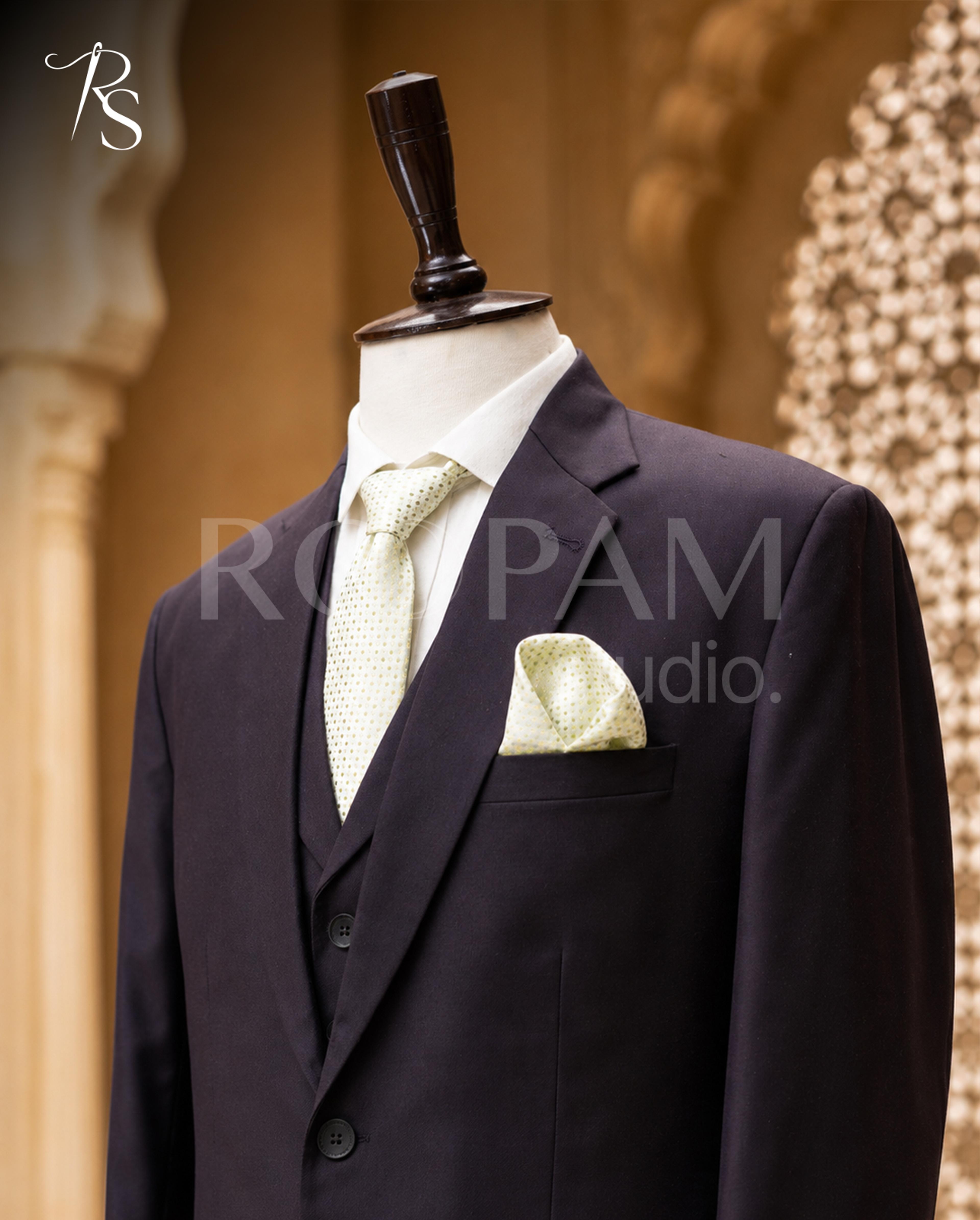 Premium Dark Brown 3-Piece Suit (Pant Coat) - Thumbnail 3
