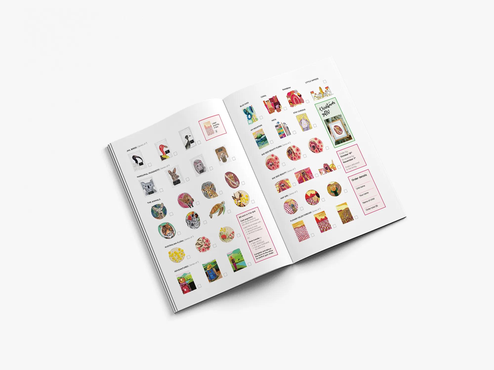 Internal spread of the fillable PDF order form