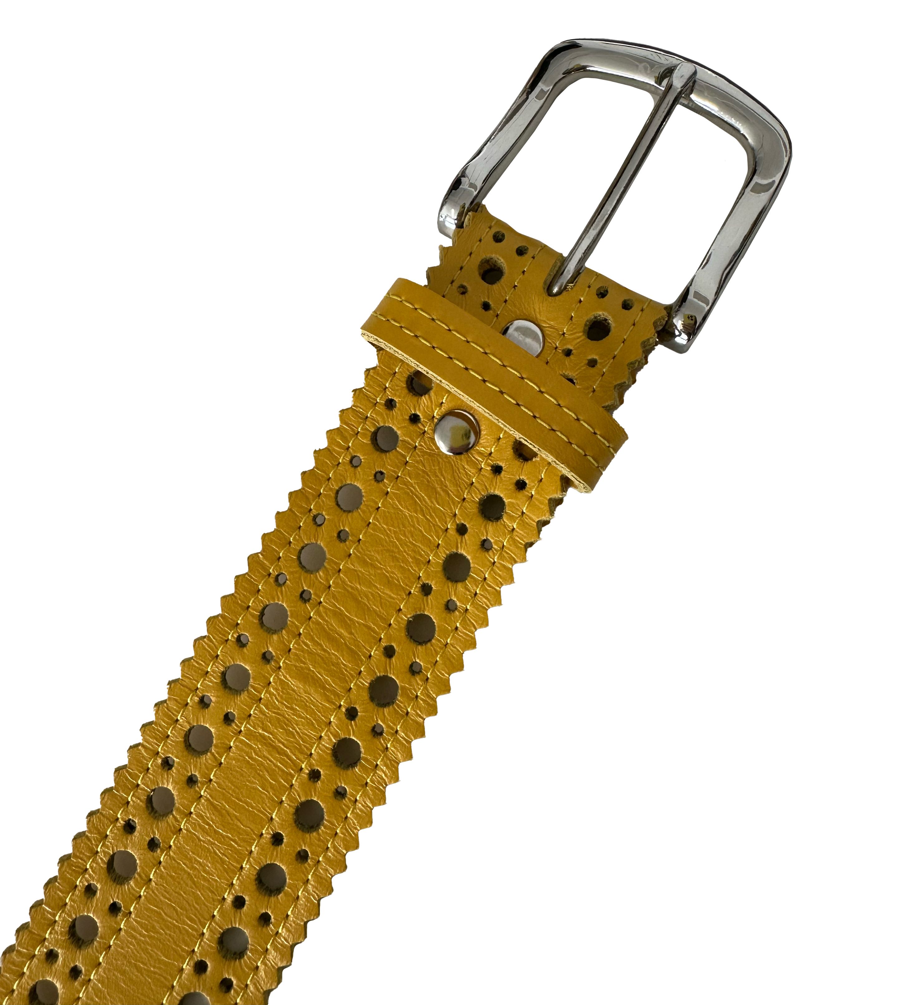 レザーベルト BOH KUMIHIMO with amarillo Brogue Leather Belt – Elizaveta Rakhmankulova
