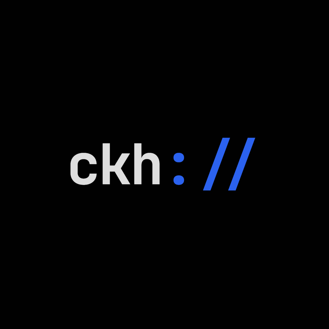 The ckh:// wordmark in white and blue on black, standing in for a client screenshot on an anonymised enterprise engagement