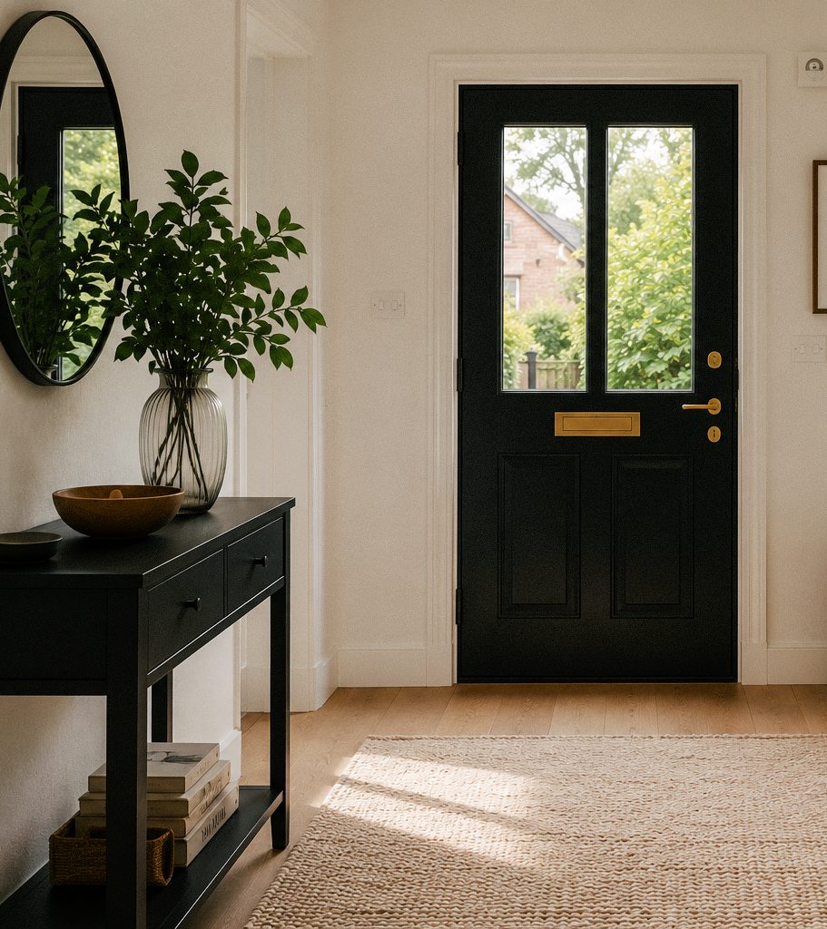A bright hallway in a rental home