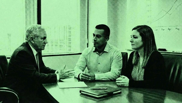 A financial advisor determining what his clients want.