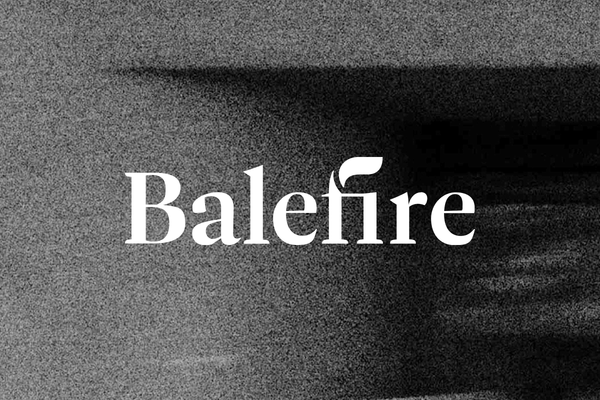 Balefire Wealth logo on black and white background
